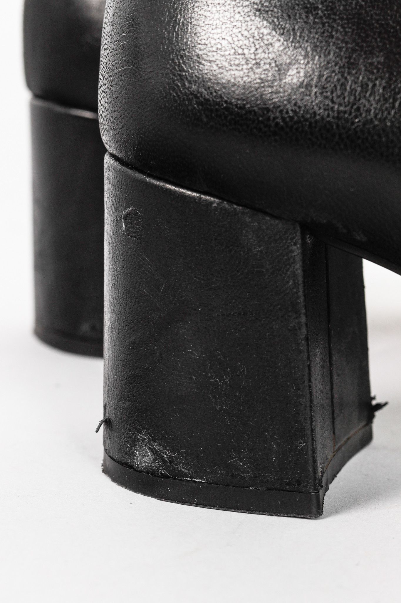Prada Prada Black Leather Block-Heel Ankle Boots Size US 8.5 / IT 38.5 - 9 Thumbnail
