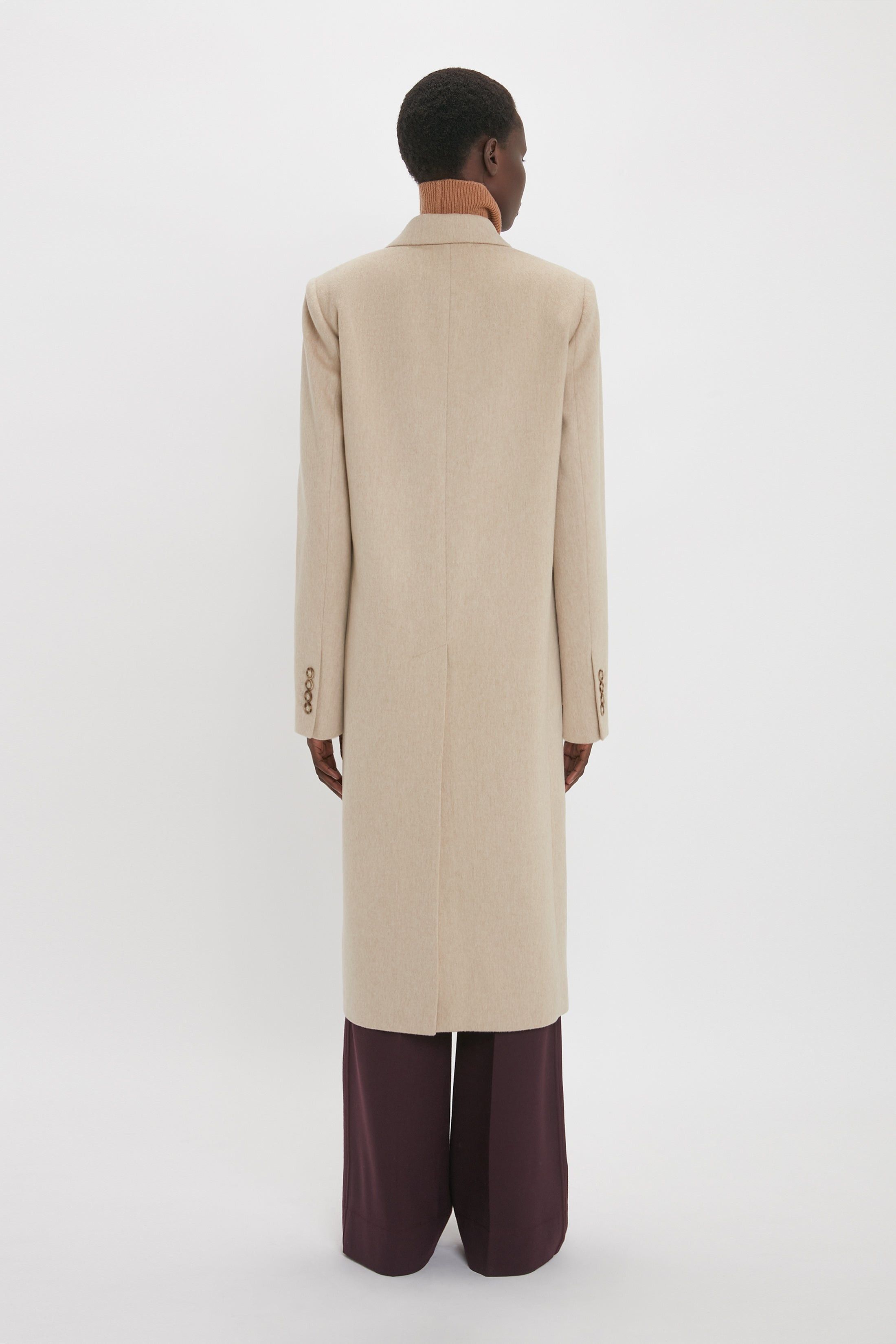 Victoria Beckham o1mle0525 Tailored Slim Coat In Bone Size L / US 10 / IT 46 - 4 Thumbnail