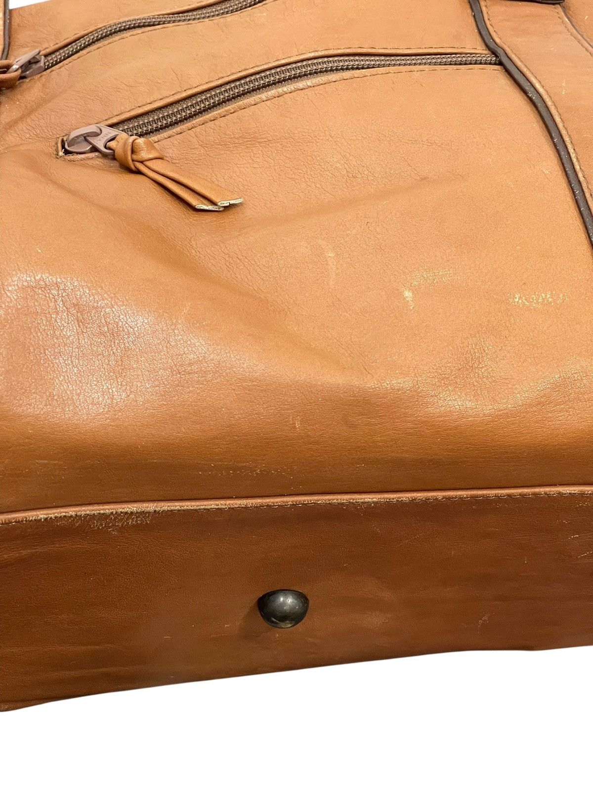 Leather Real Leather Patina Vtg Unknown Japan Duffle Travel Bag 9🟩 Size ONE SIZE - 8 Thumbnail
