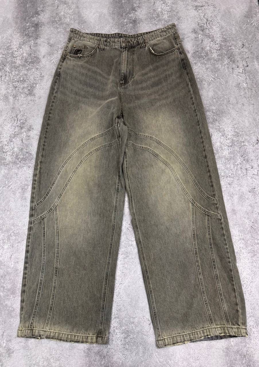 Karl Kani Karl Kani Men Baggy Jeans OG Washed Wavy Seams Green Size 34 Size US 34 / EU 50 - 5 Thumbnail