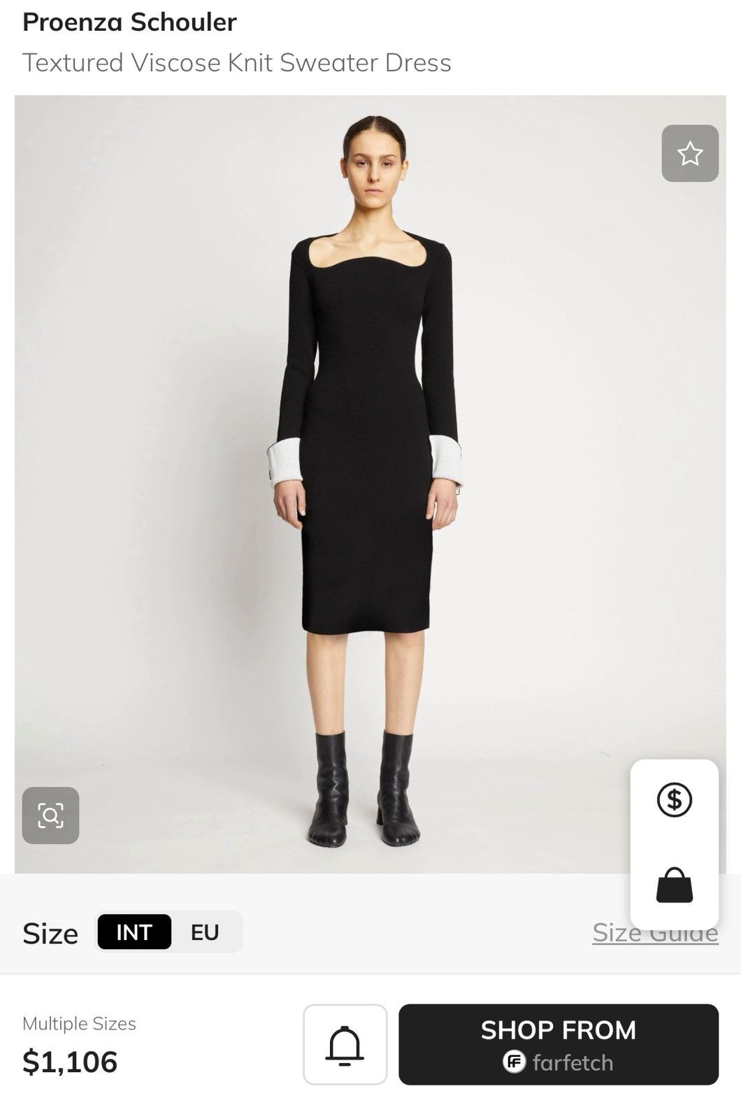 Proenza Schouler Proenza Schouler Textured Viscose Knit Sweater Dress Black M Size M / US 6-8 / IT 42-44 - 3 Thumbnail