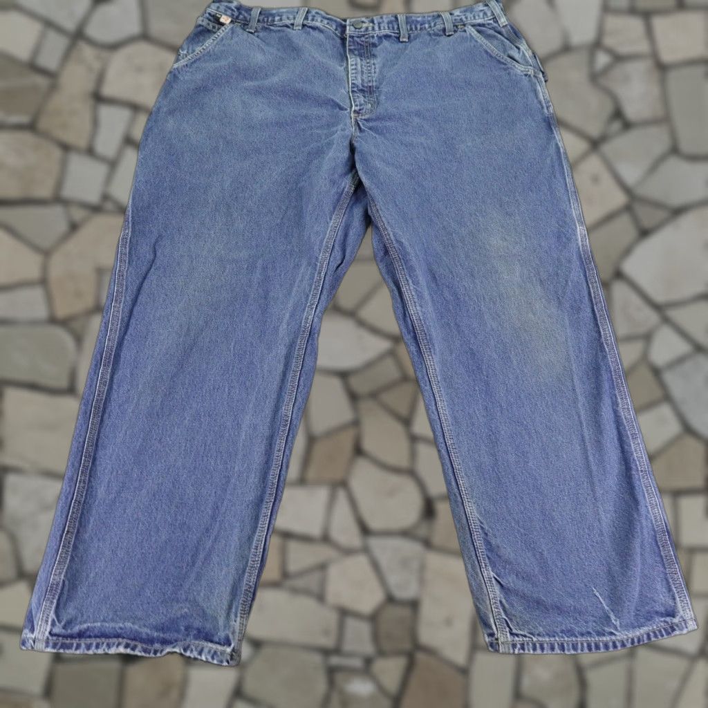 Carhartt VINTAGE Carhartt Jeans Mens 44x30 Regular Fit Flame-Resistant Denim Blue Work Pants Size US 43 - 1 Thumbnail