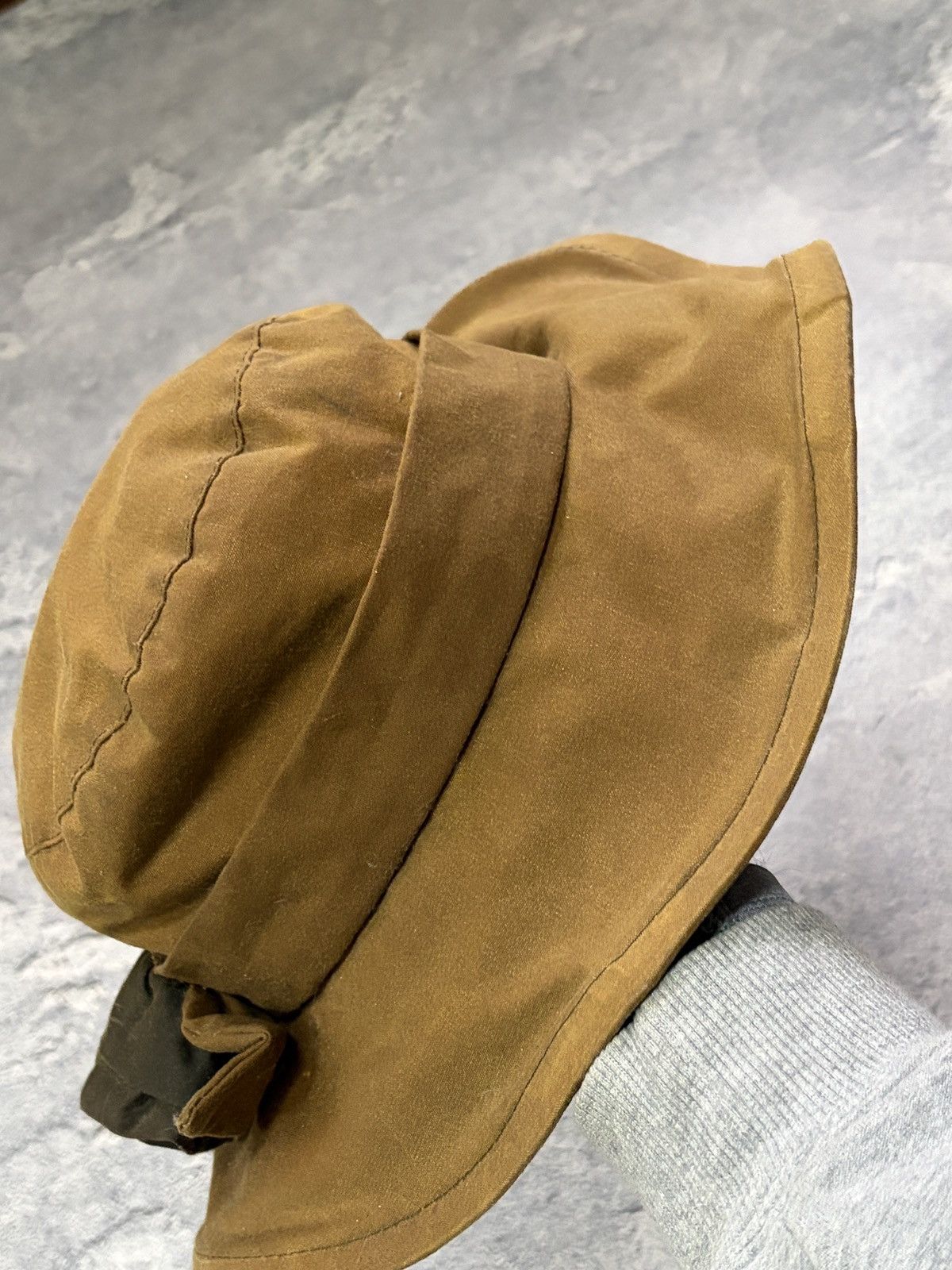 Barbour Barbour Country Waxed Cotton Bucket Hat Rose Detail Brown M Size ONE SIZE - 9 Thumbnail