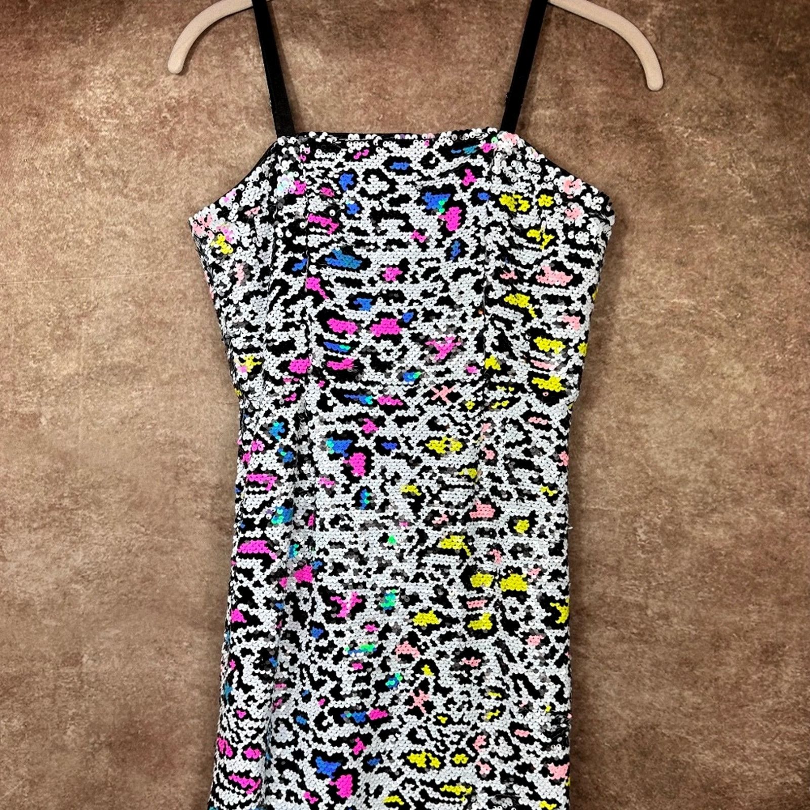 Other Milly Minis Kyle Leopard Sequins Dress Multi Childs size 12 Size XL / US 12-14 / IT 48-50 - 4 Thumbnail