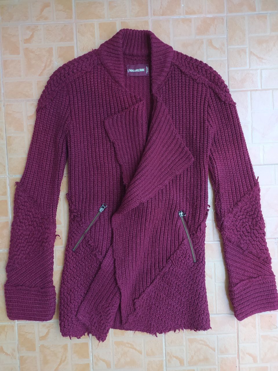 Zadig & Voltaire ZADIG & VOLTAIRE KNIT DISTRESSED SWEATER JACKET SIZE S Size US S / EU 44-46 / 1 - 1 Thumbnail