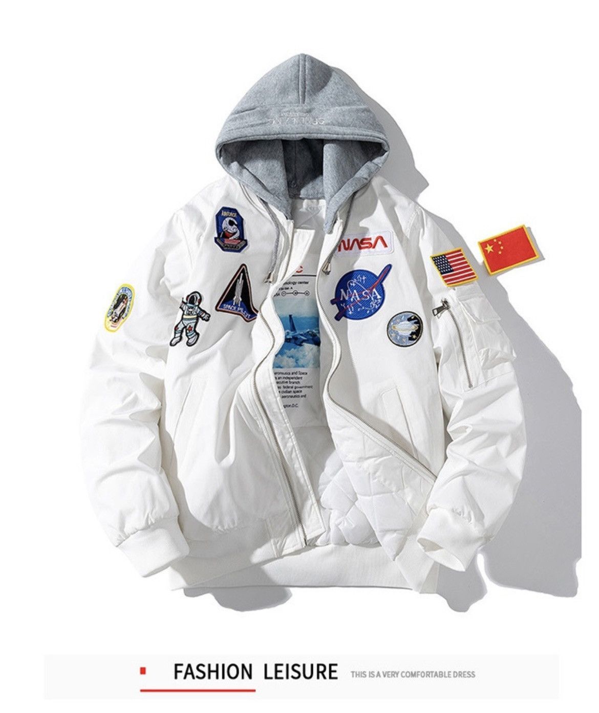 image of American Casual Jacket Men in White (Size Large)