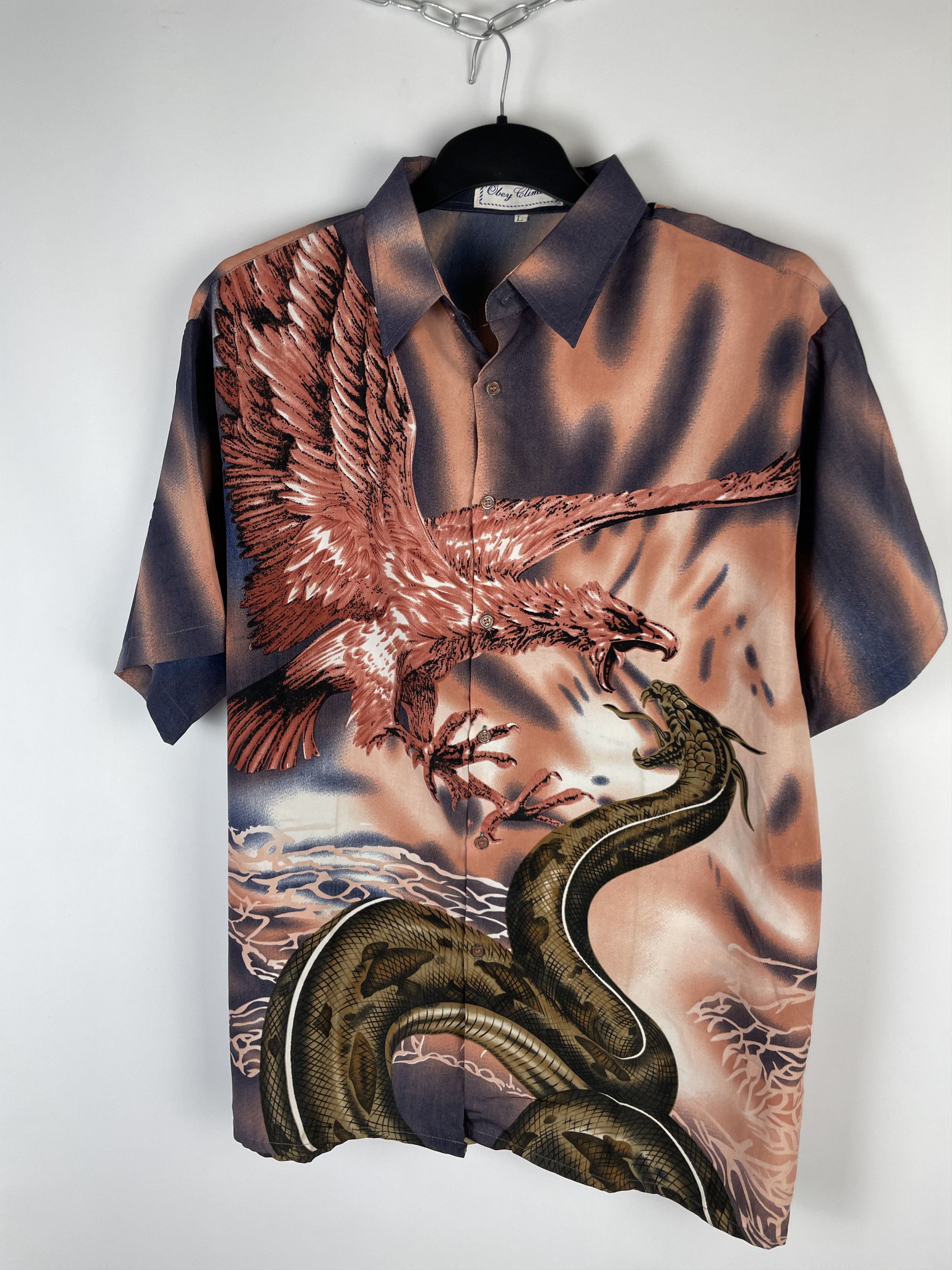 Japanese Brand Vintage Japanese Style Art Dragon Streetwear Shirt Size US L / EU 52-54 / 3 - 3 Thumbnail
