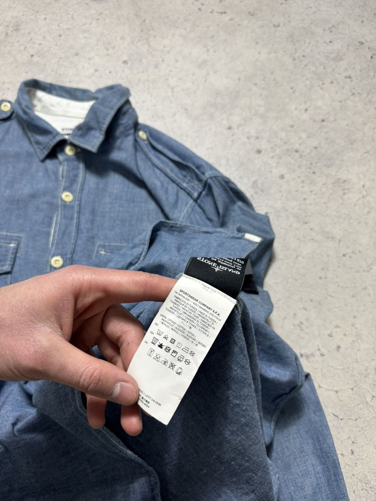 Stone Island Stone Island Luxury Button Up Shirt Patch Size XL Size US XL / EU 56 / 4 - 14 Thumbnail