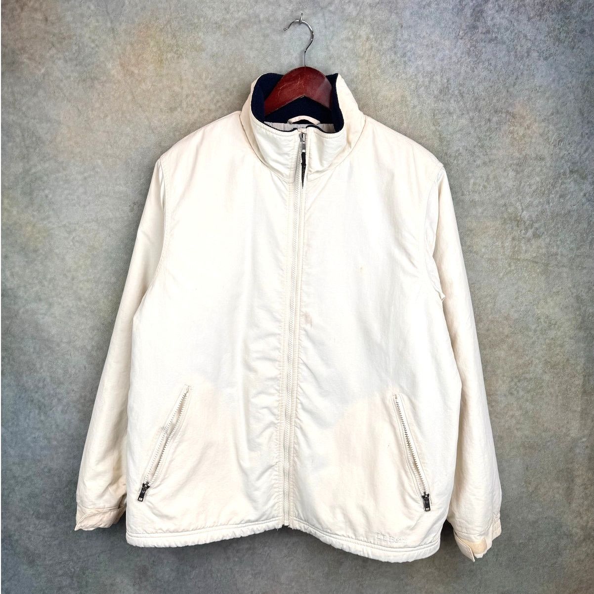 L.L. Bean × Vintage VTG 90s LL Bean Full Zip Jacket Womans Sz L White Size L / US 10 / IT 46 - 1 Thumbnail