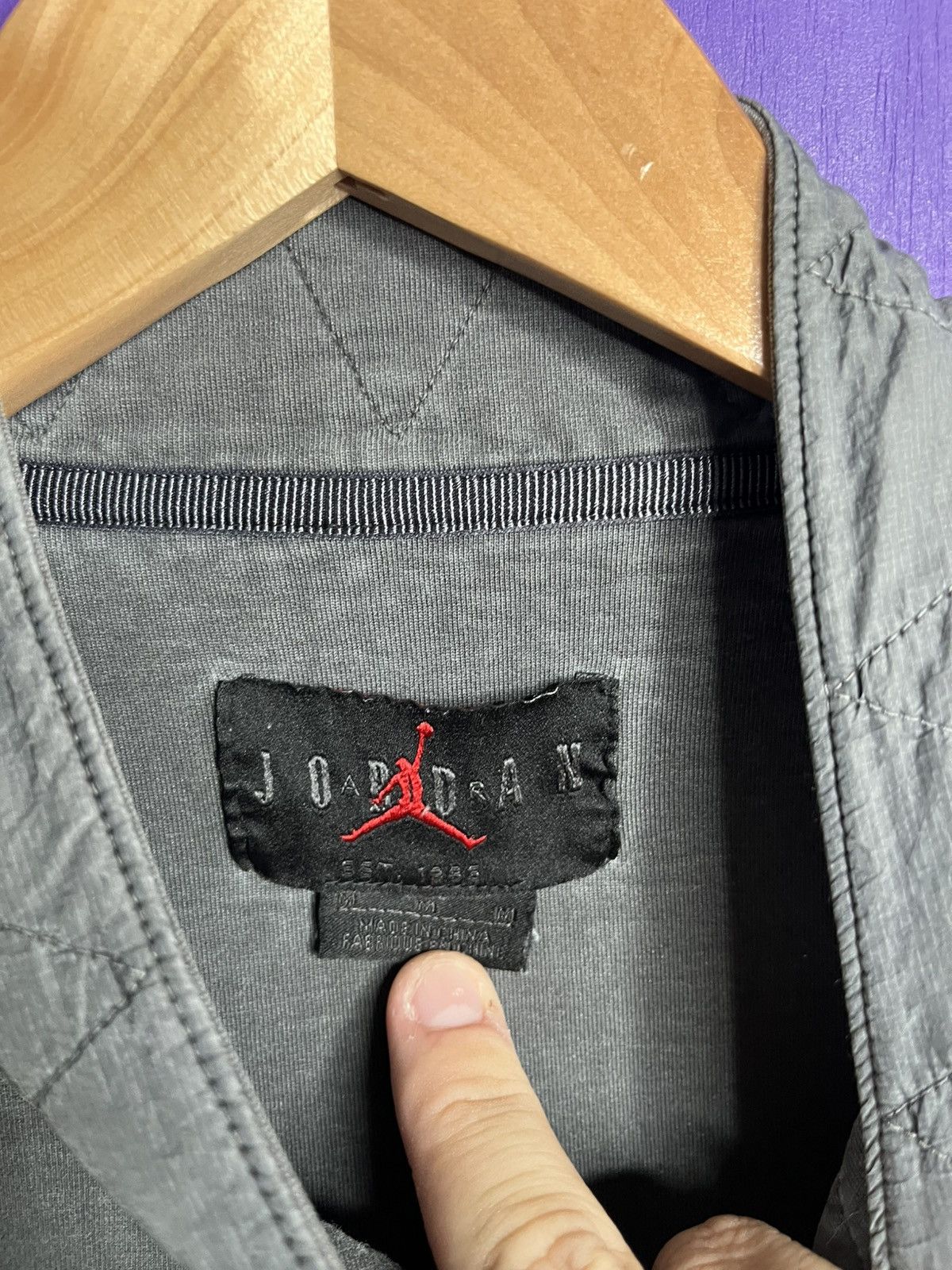 Jordan Brand × Vintage Vintage 90s Air Jordan engineered quarter zip jacket Size US L / EU 52-54 / 3 - 4 Thumbnail