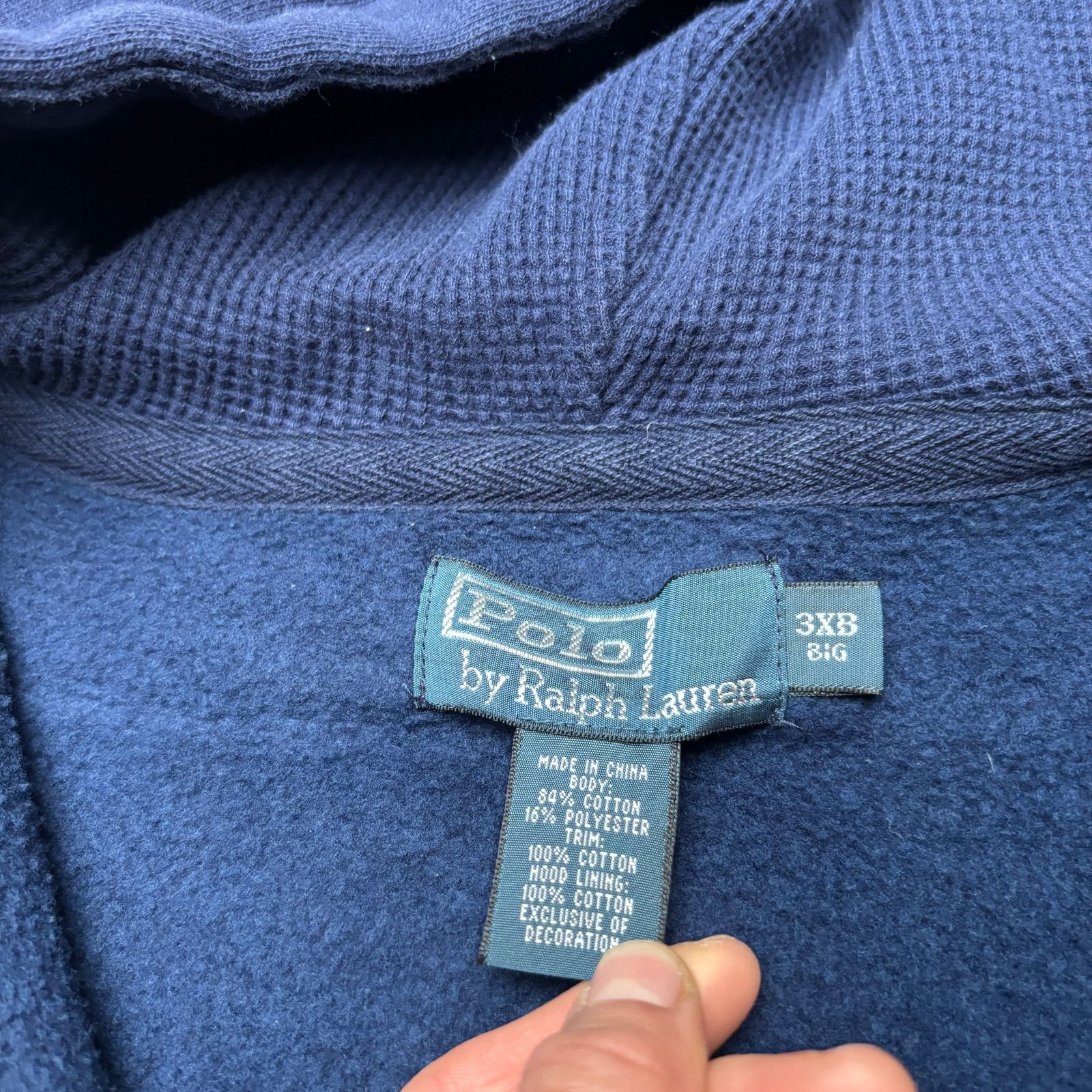 Polo Ralph Lauren VTG Polo Ralph Lauren Full Zip Thermal Hood Hoodie Men's 3XB Size US XXL / EU 58 / 5 - 5 Thumbnail