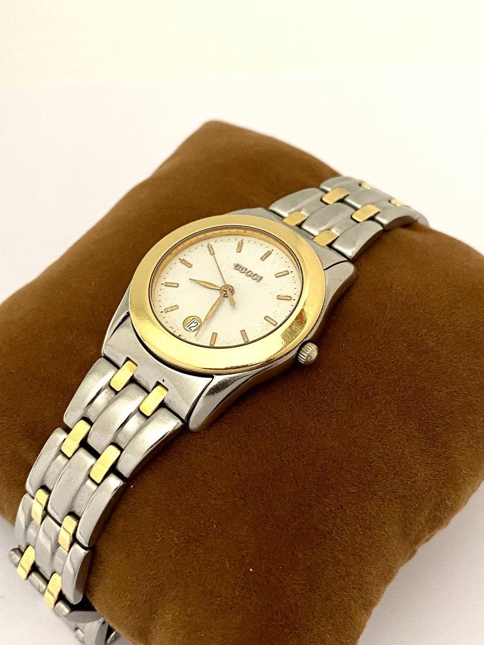 Gucci Gucci GG Logo Gold 18K Quartz Swiss 536 M Mens Wrist Watch Size ONE SIZE - 6 Thumbnail