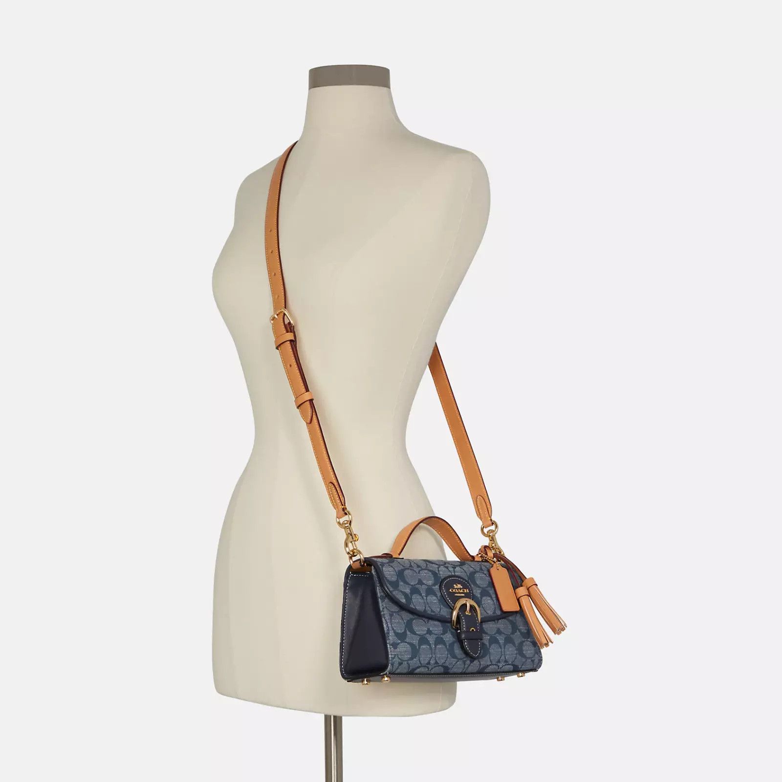 Coach Kleo Top Handle In Signature Chambray C8513 Size ONE SIZE - 10 Thumbnail
