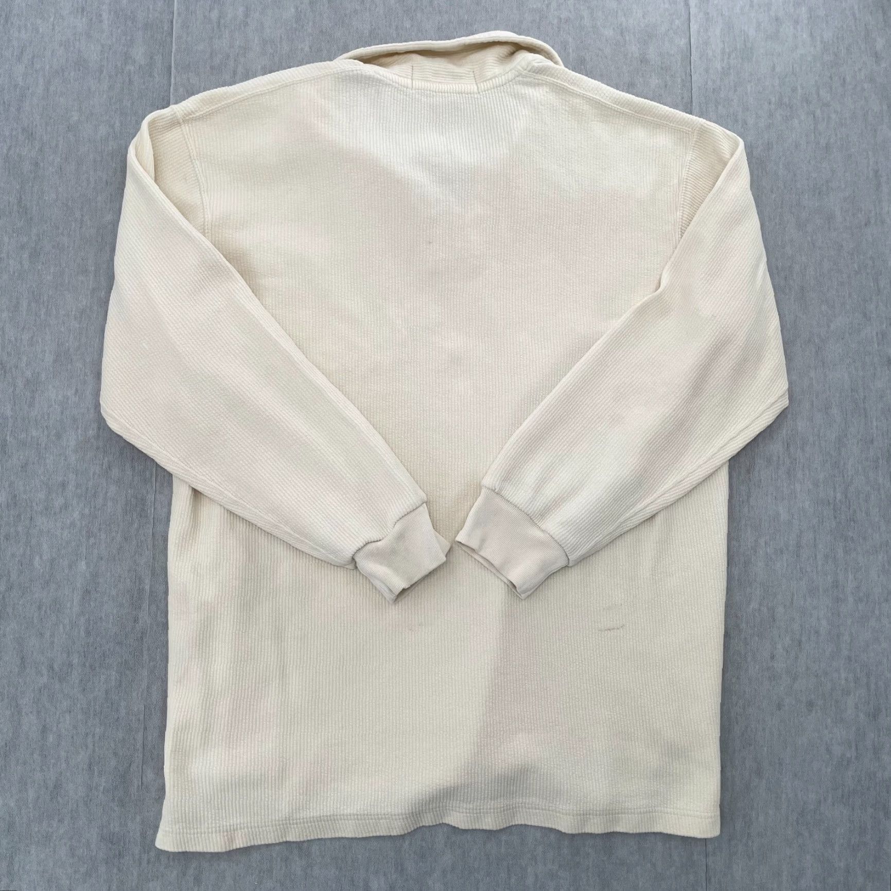 Polo Ralph Lauren VINTAGE Polo Ralph Lauren Sweater Adult Medium Beige Cotton Corduroy Long Sleeve Pullover Logo Men M Size US M / EU 48-50 / 2 - 2 Thumbnail
