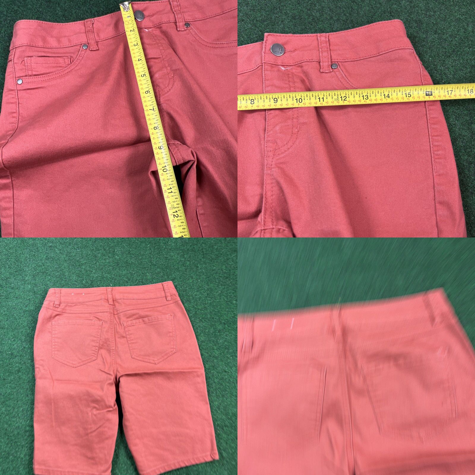 Pinko D Jeans Shorts Womens 6 Red Pink Denim Cotton Pockets Beach Resort Summer Capri Size 28" / US 6 / IT 42 - 8 Thumbnail