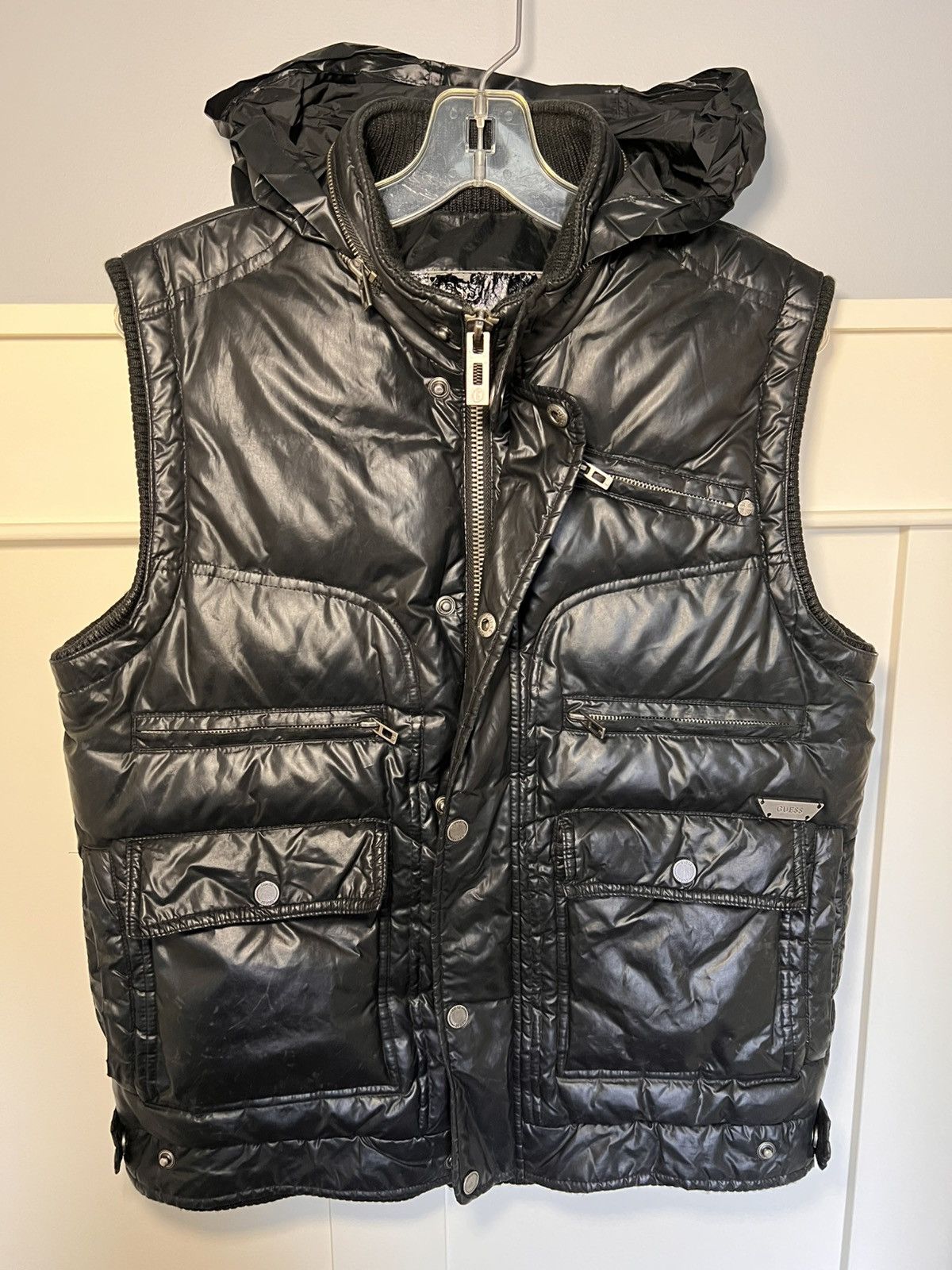 Guess Vintage Guess waterfowl/down puffer vest with hidden hood Size US M / EU 48-50 / 2 - 1 Thumbnail