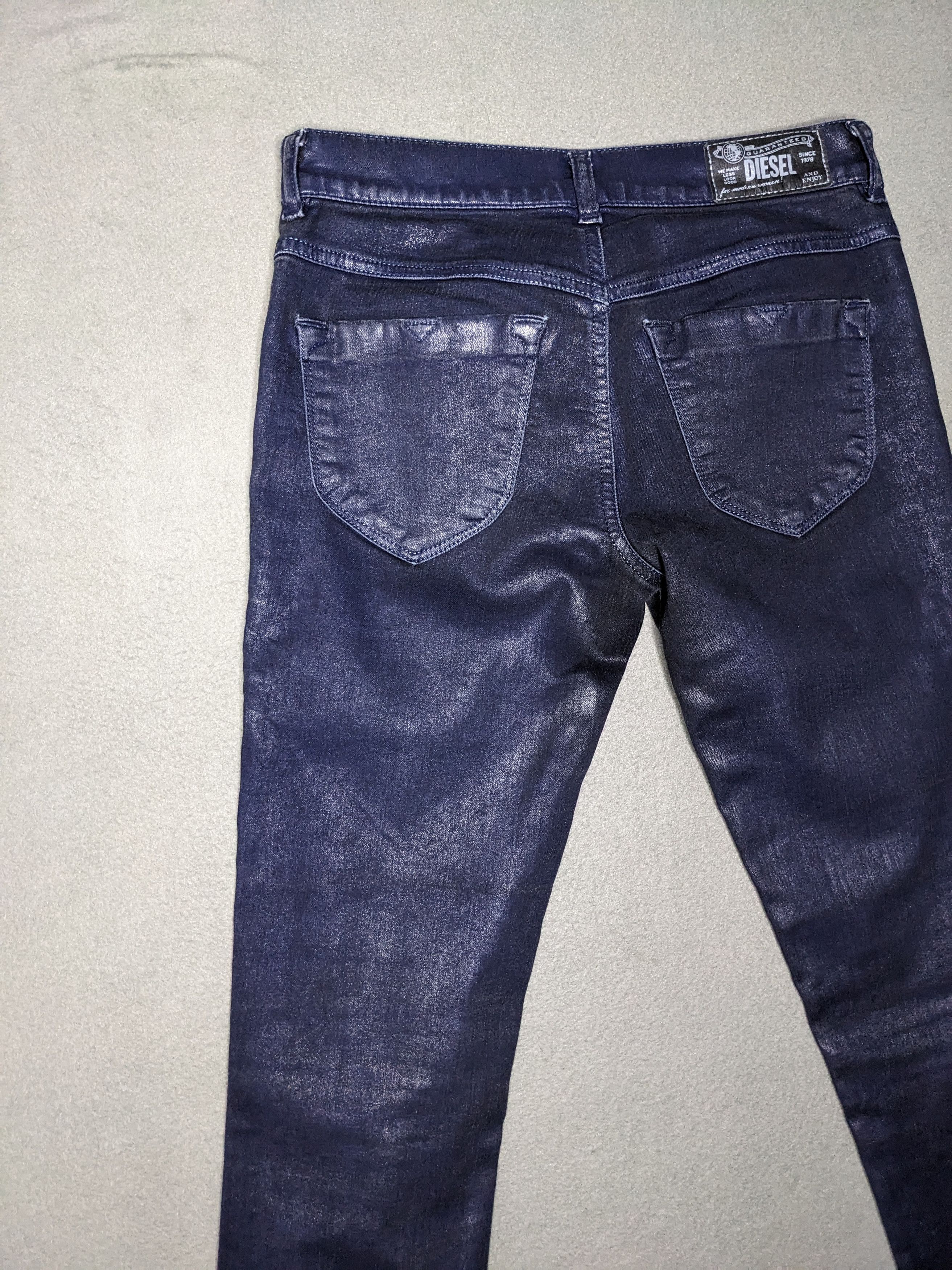 Diesel Diesel Livier SP Jeans Coated Denim 28x33 Skinny Low Rise Size 26" / US 2 / IT 38 - 9 Thumbnail