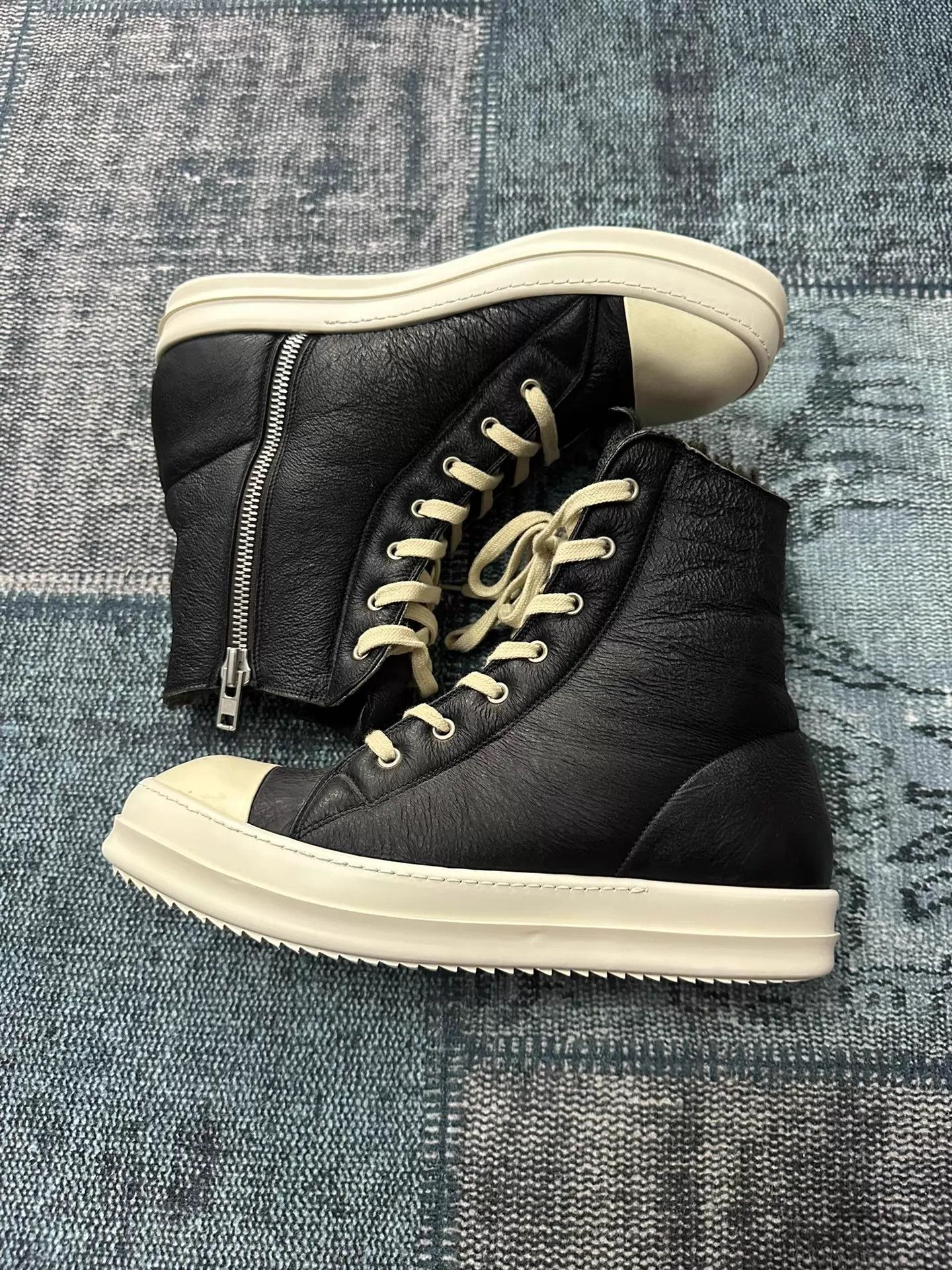 Rick Owens Rick Owens Converse-Style High-Top Leather Shearling 43 Size US 10 / EU 43 - 1 Thumbnail