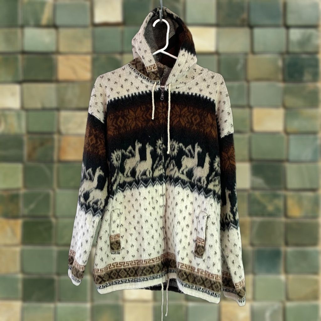 Vintage Yari Artesanias Soft Fuzzy Alpaca Pockets Sweater Jacket Large Size US L / EU 52-54 / 3 - 1 Thumbnail