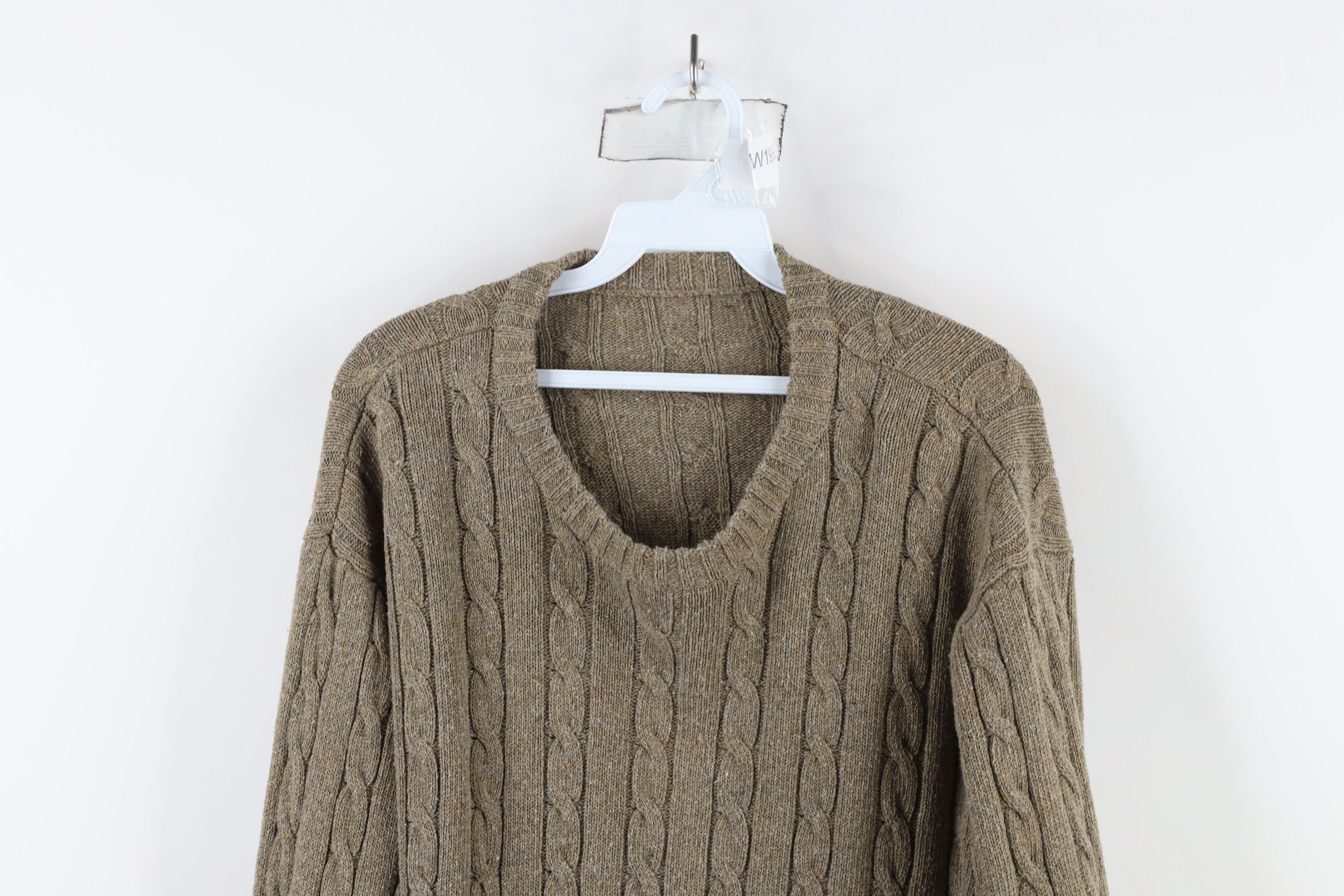 Vintage Vintage 90s Streetwear Cable Knit Crewneck Sweater Brown Size US XL / EU 56 / 4 - 2 Thumbnail