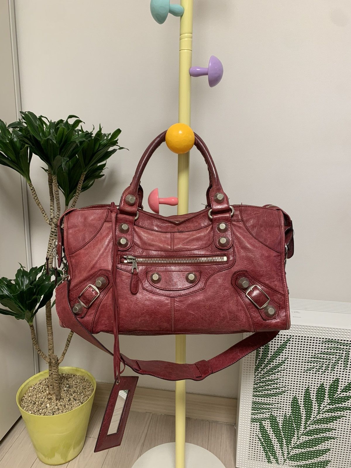 Balenciaga Balenciaga classic city bag burgundy | Grailed