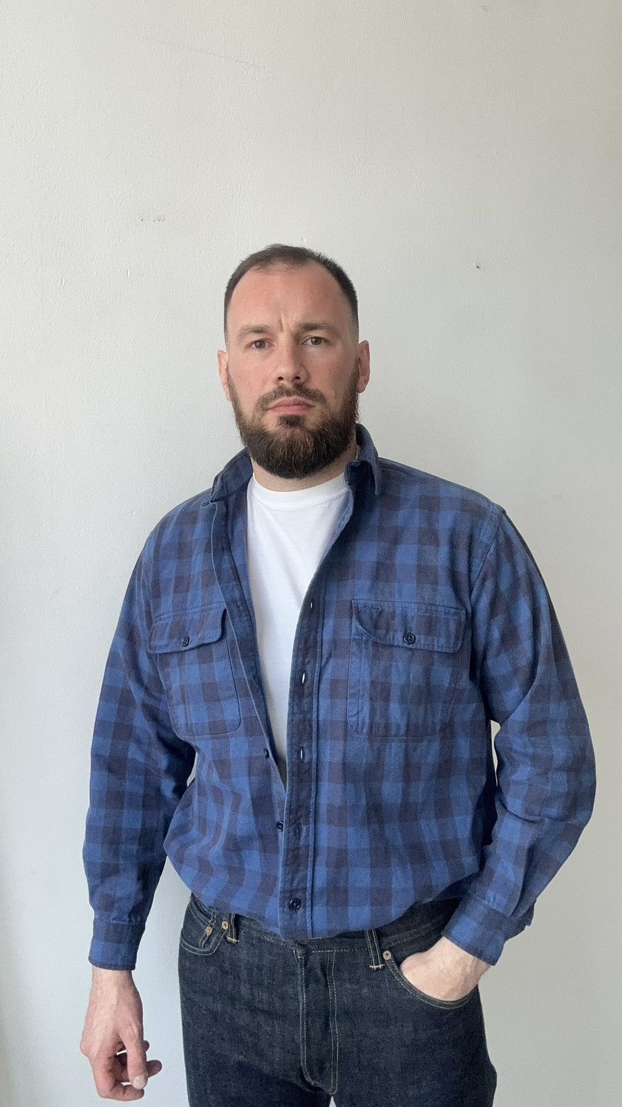 Polo Ralph Lauren Polo Ralph Lauren Blue Buffalo Plaid Flannel Shirt Workwear Size US M / EU 48-50 / 2 - 2 Thumbnail