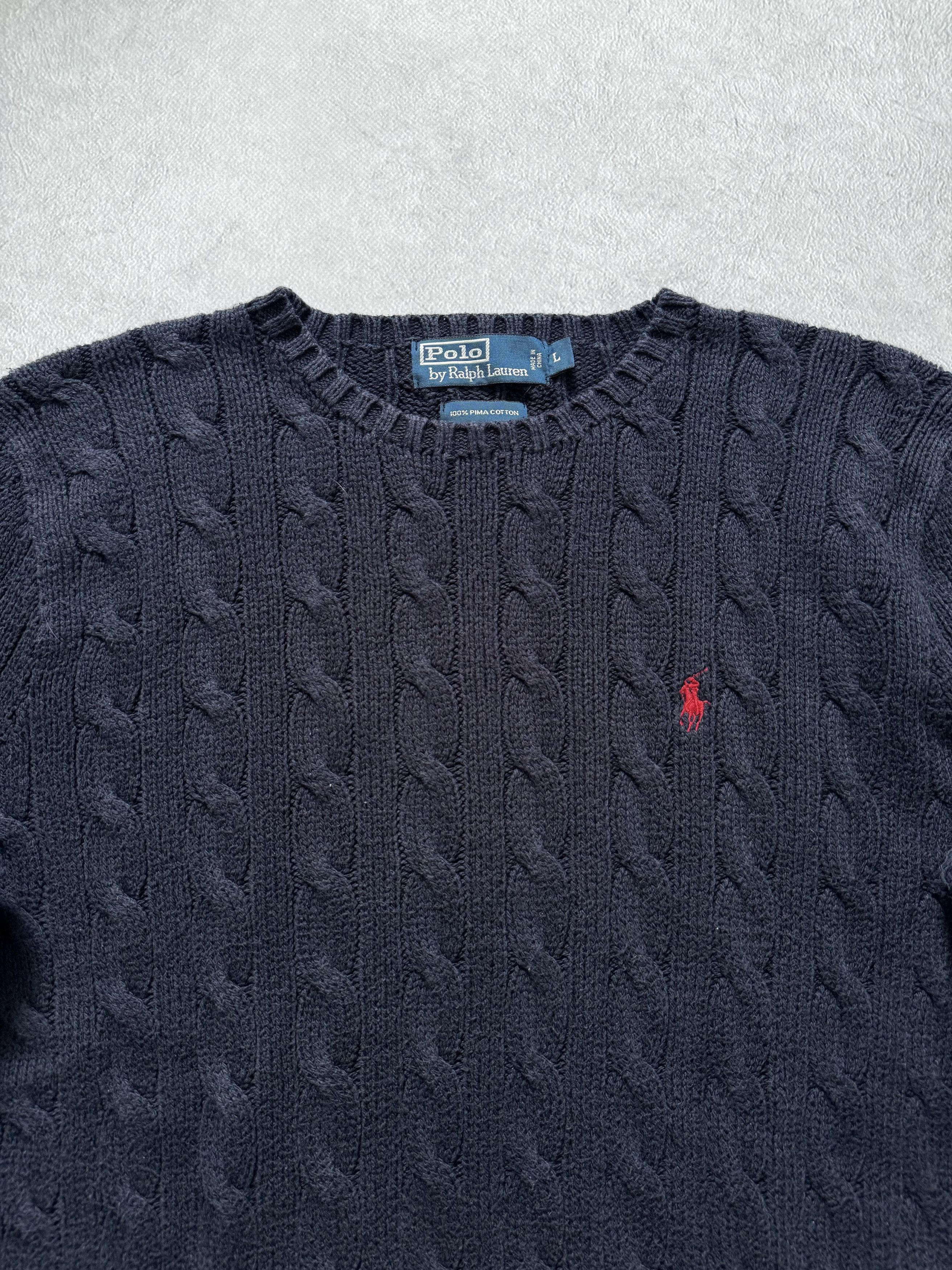 Polo Ralph Lauren Vintage Polo Ralph Lauren Cable Knit Sweater Pima Cotton Size US L / EU 52-54 / 3 - 3 Thumbnail