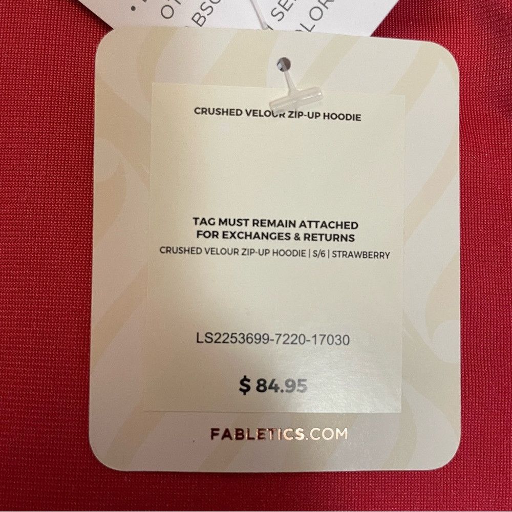 Fabletics NWT New $85 Fabletics Red Crushed Velour Zip Up Hoodie Size Size L / US 10 / IT 46 - 9 Thumbnail