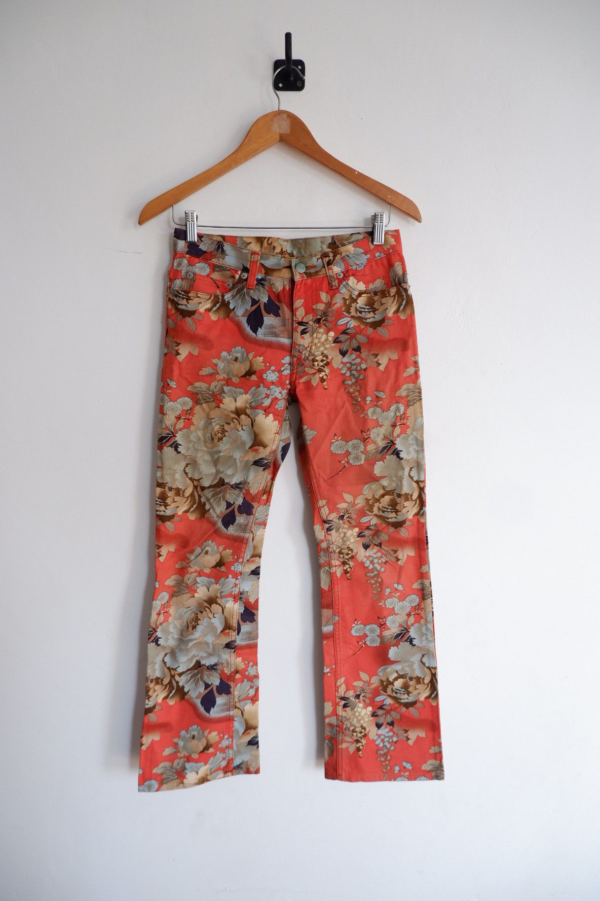 Beauty Beast Vintage Glamdy Japan Floral Printed Flared Pants Size US 28 / EU 44 - 1 Thumbnail