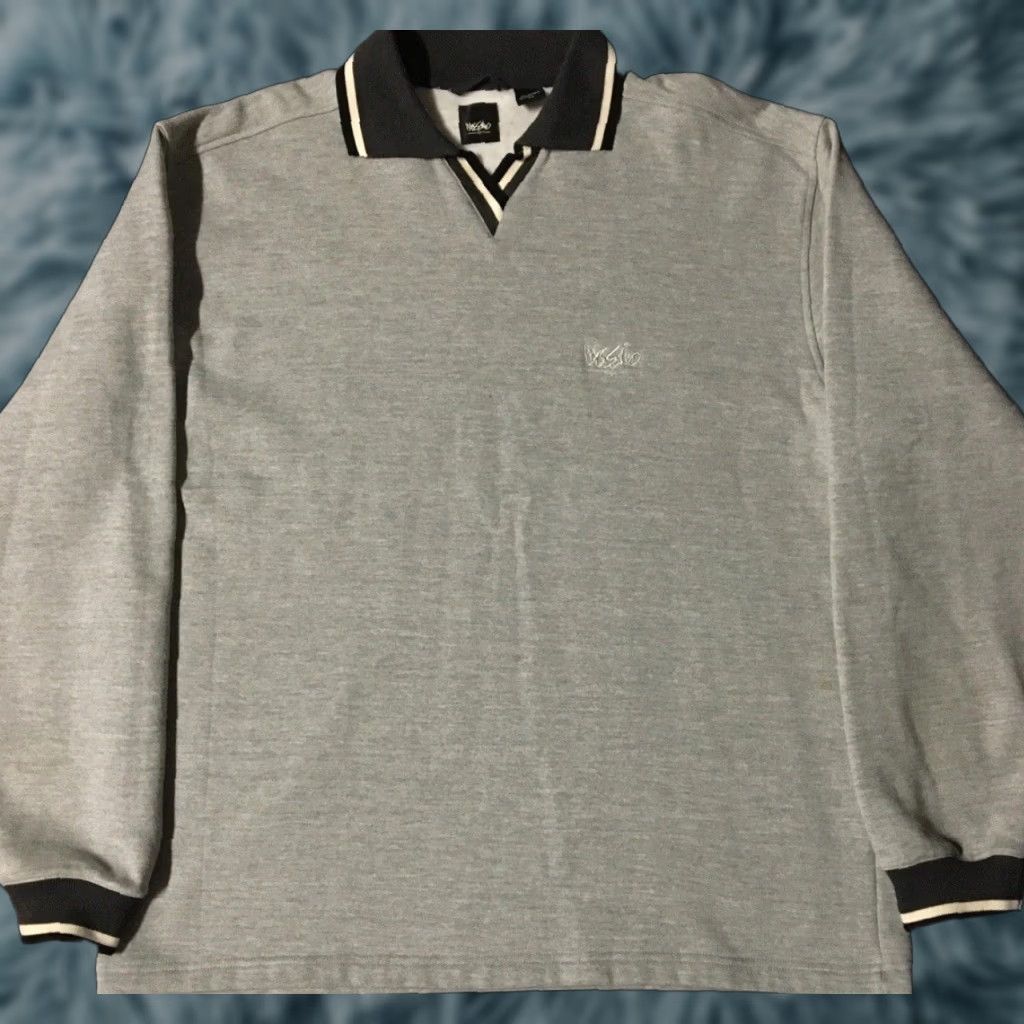 Quiksilver VINTAGE Mossimo Faded Polo Sweatshirt XL Surf Skate Grunge Billabong OP Y2K 90s Shirt Mens Gray XL Surf Grunge 90s Size US XL / EU 56 / 4 - 1 Thumbnail