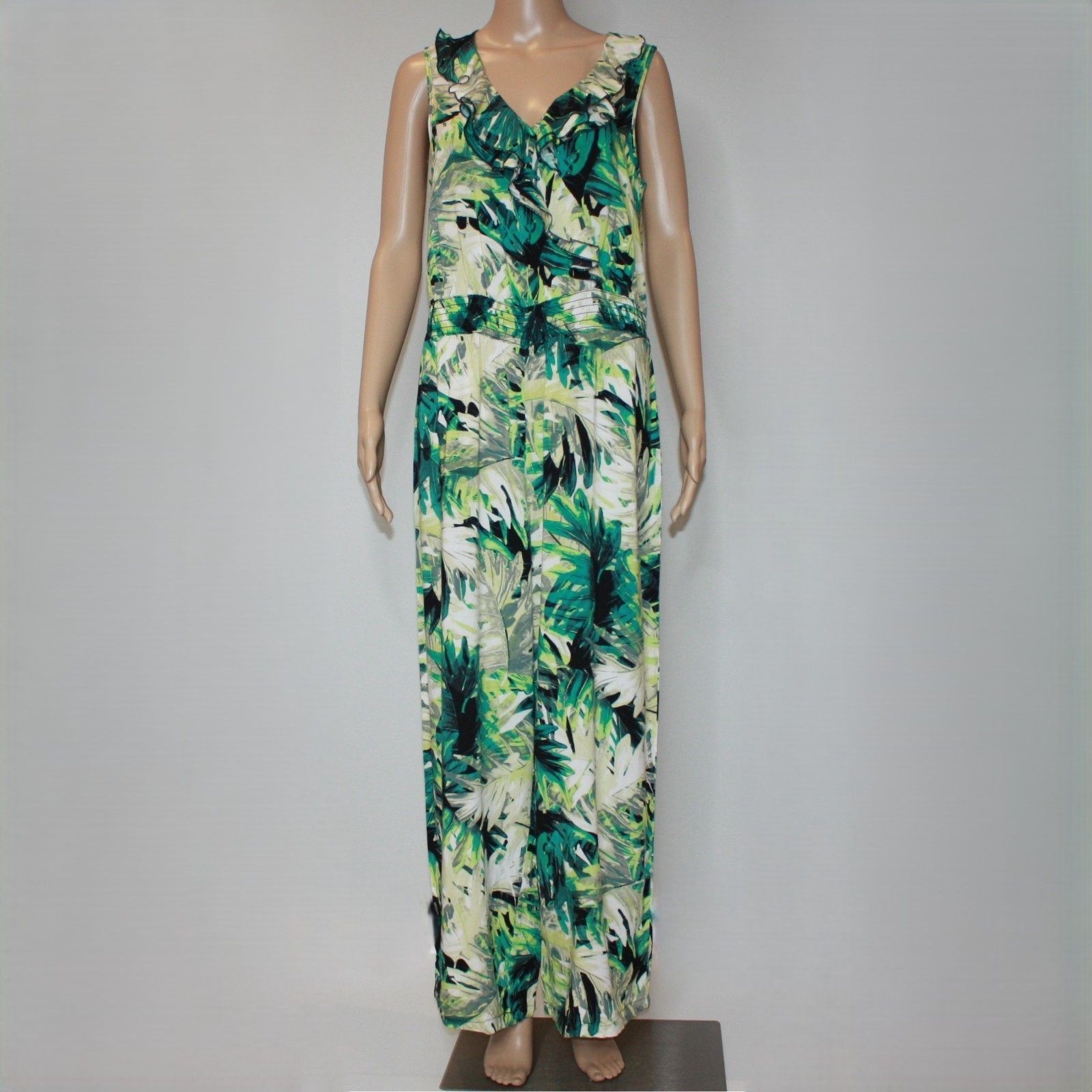 Other Marcelle Margaux Tropical Leaf Print Sleeveless Jumpsuit Size 26" / US 2 / IT 38 - 3 Thumbnail