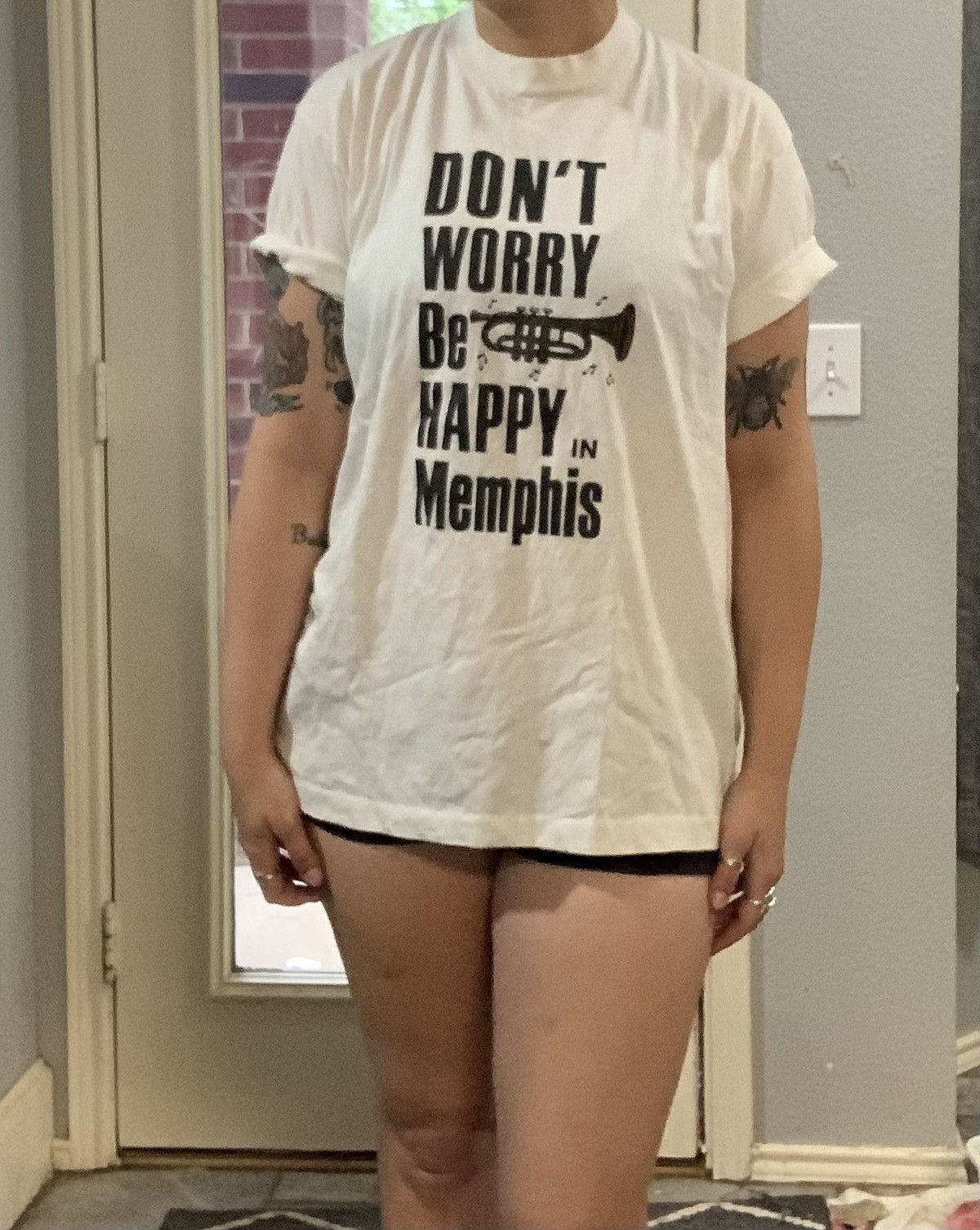 Vintage Vintage Don’t Worry Be Happy In Memphis Tennessee Shirt 90s Size US XL / EU 56 / 4 - 1 Thumbnail