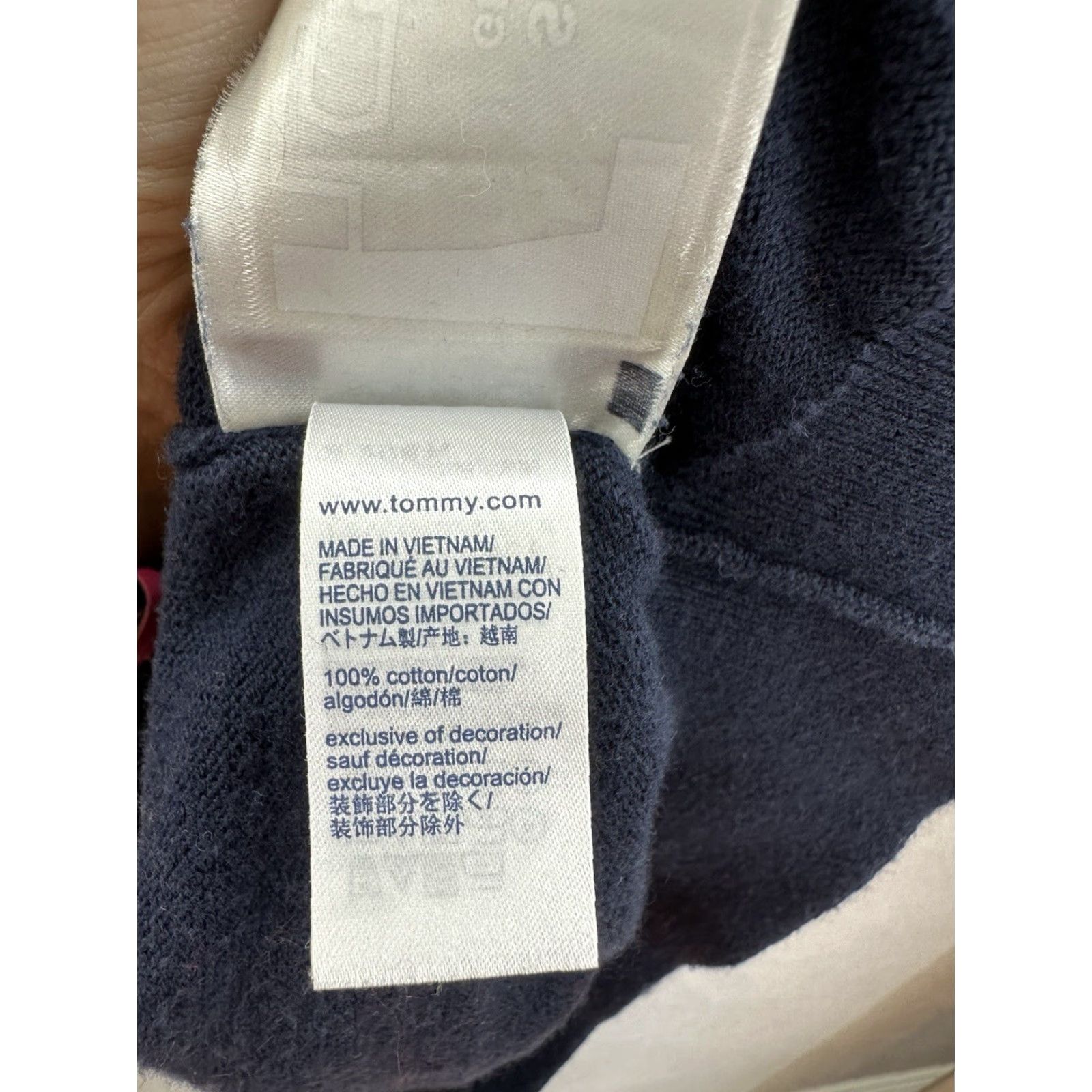 Tommy Hilfiger Tommy Hilfiger Mens Sweater Navy-Blue Long Sleeve Cotton TH Logo Size US L / EU 52-54 / 3 - 5 Thumbnail