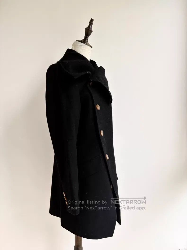 Vivienne Westwood Vivienne Westwood Black Reversible Saturn Collar Wool Coat Size L / US 10 / IT 46 - 2 Thumbnail