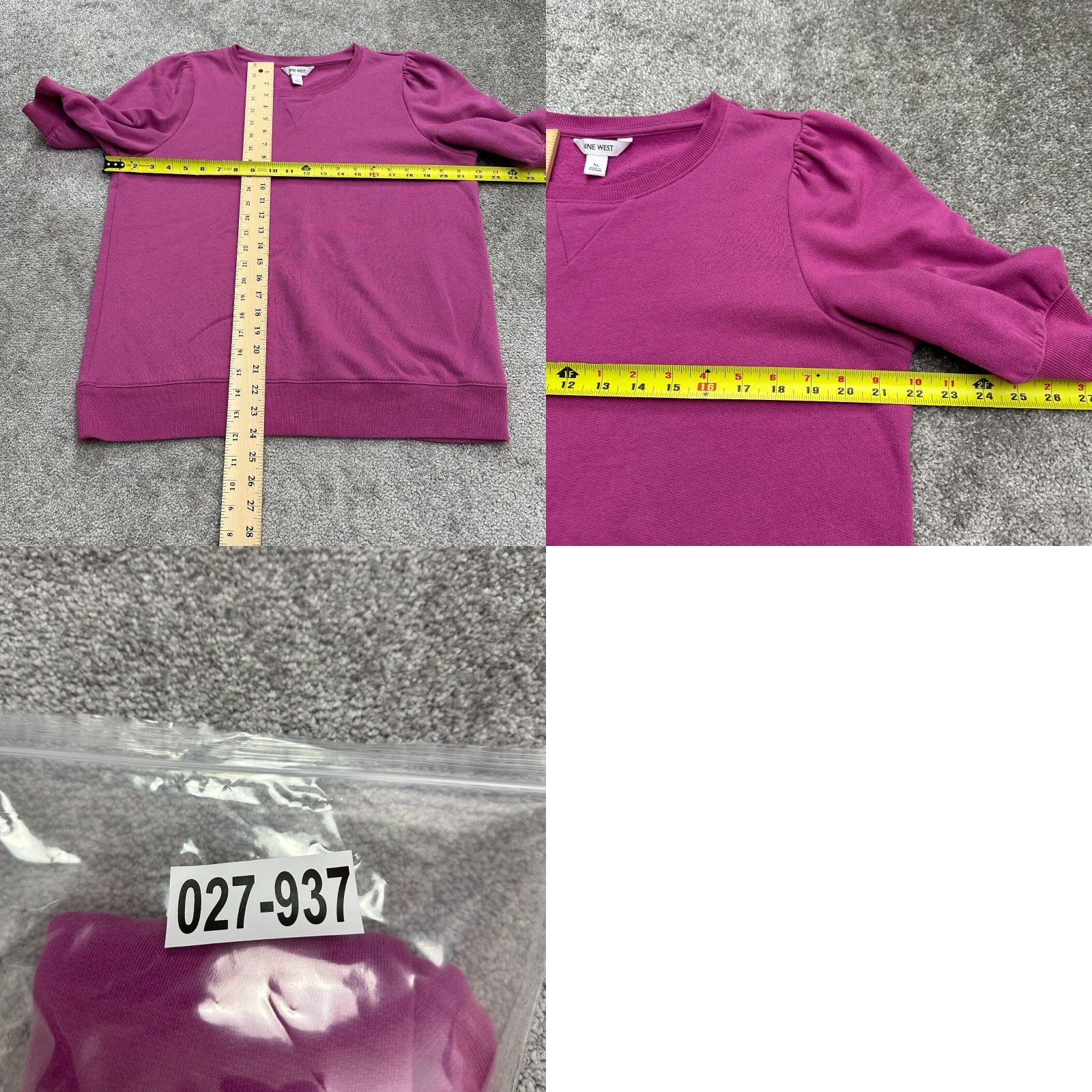 Nine West Nine West Sweatshirt Shirt Womens XL Pink Three Quarter Sleeve Crew Neck Fleece Pullover Casual Size XL / US 12-14 / IT 48-50 - 8 Thumbnail