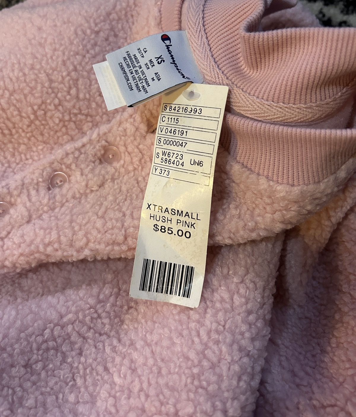 Champion Champion UO Exclusive Teddy Fleece Henley Sweatshirt Pink Size XS / US 0-2 / IT 36-38 - 3 Thumbnail