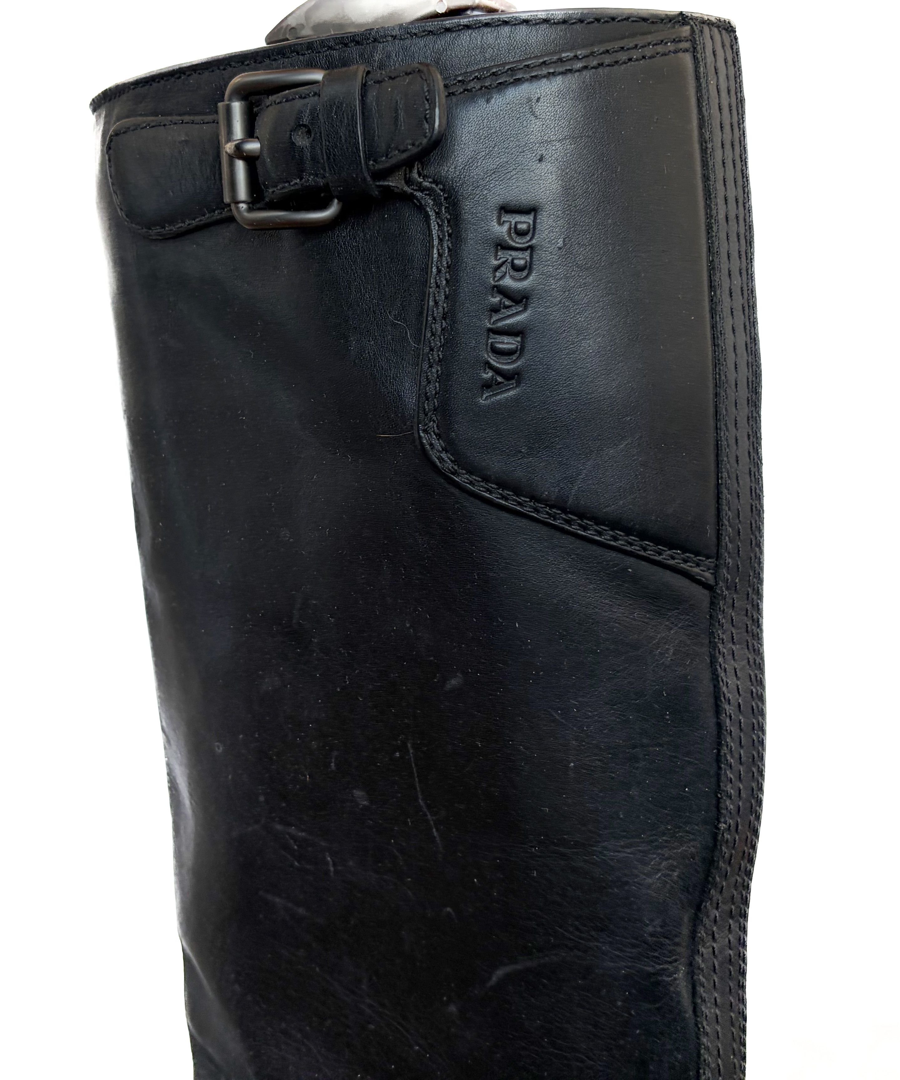 Prada PRADA Boots 1999 Leather Black Zip Logo Vintage Size 41 Size US 11 / IT 41 - 2 Thumbnail