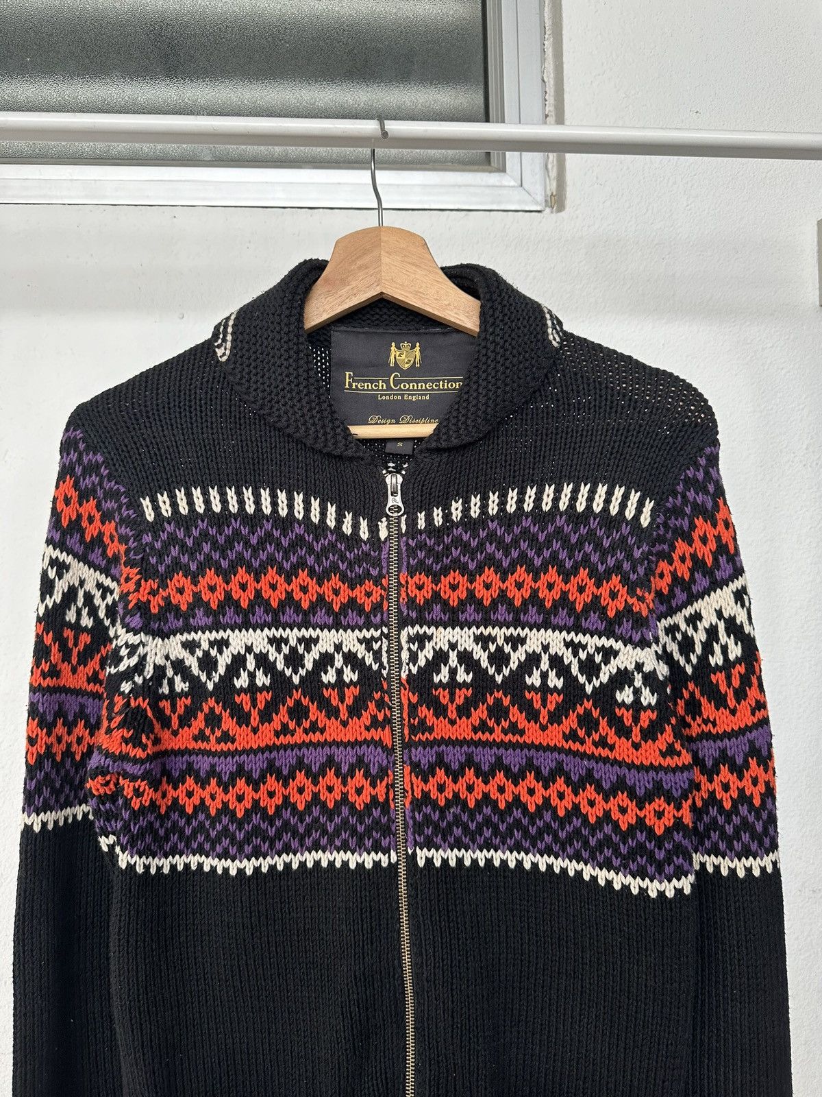 French Connection × Vintage Rare FCUK wool knitted zipper sweater Size US L / EU 52-54 / 3 - 10 Thumbnail