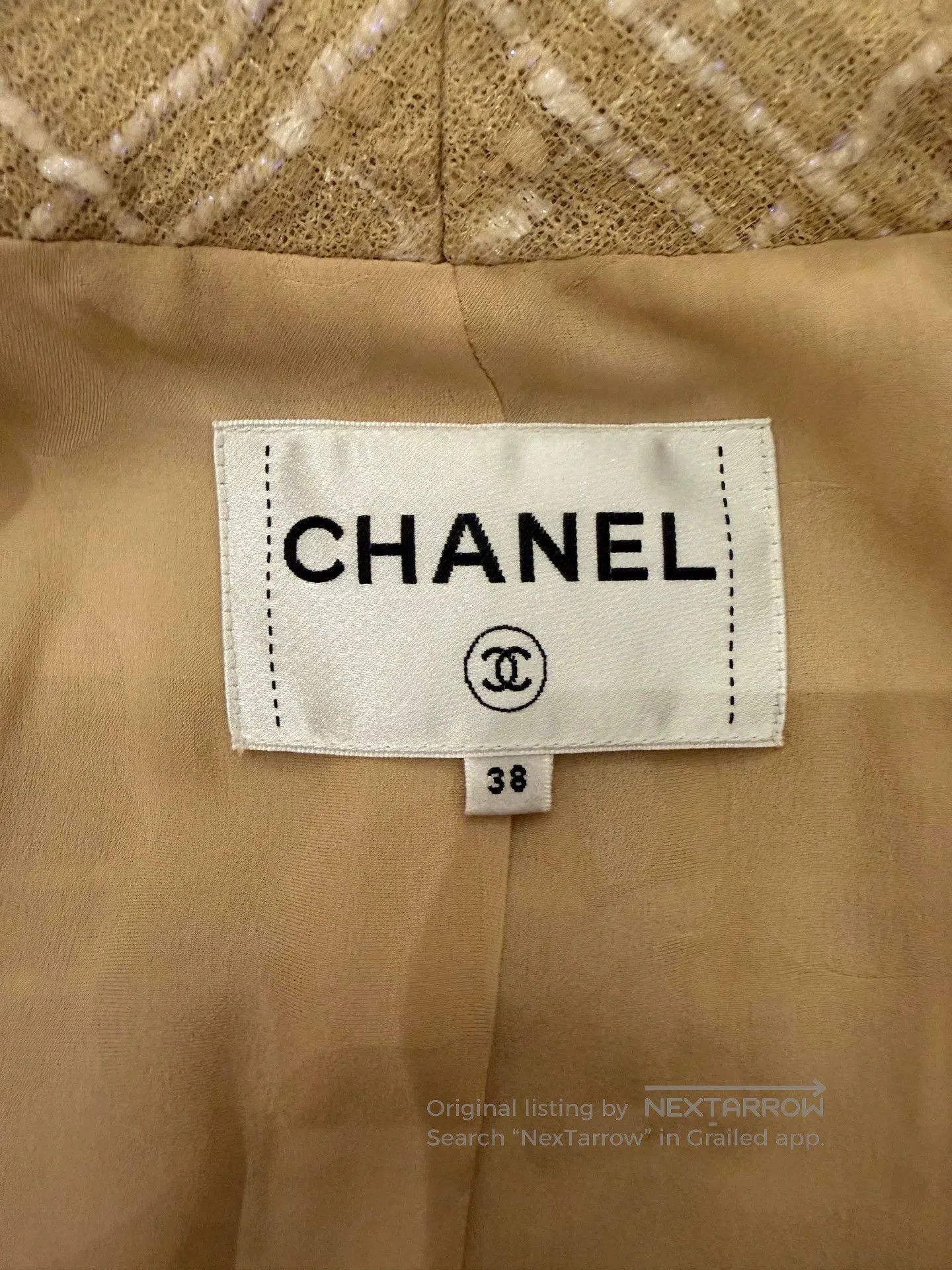 Chanel Chanel 19S Gold Plaid Blazer. Size US M / EU 48-50 / 2 - 3 Thumbnail