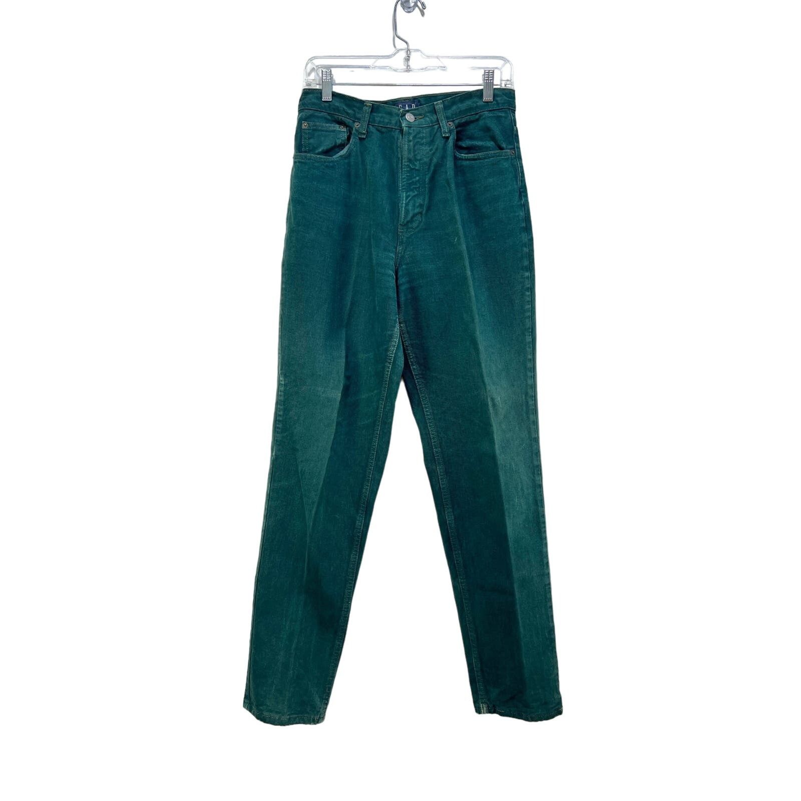 Gap × Vintage Vintage 90s GAP Green Denim Mom Jeans Size 30" / US 8 / IT 44 - 1 Thumbnail