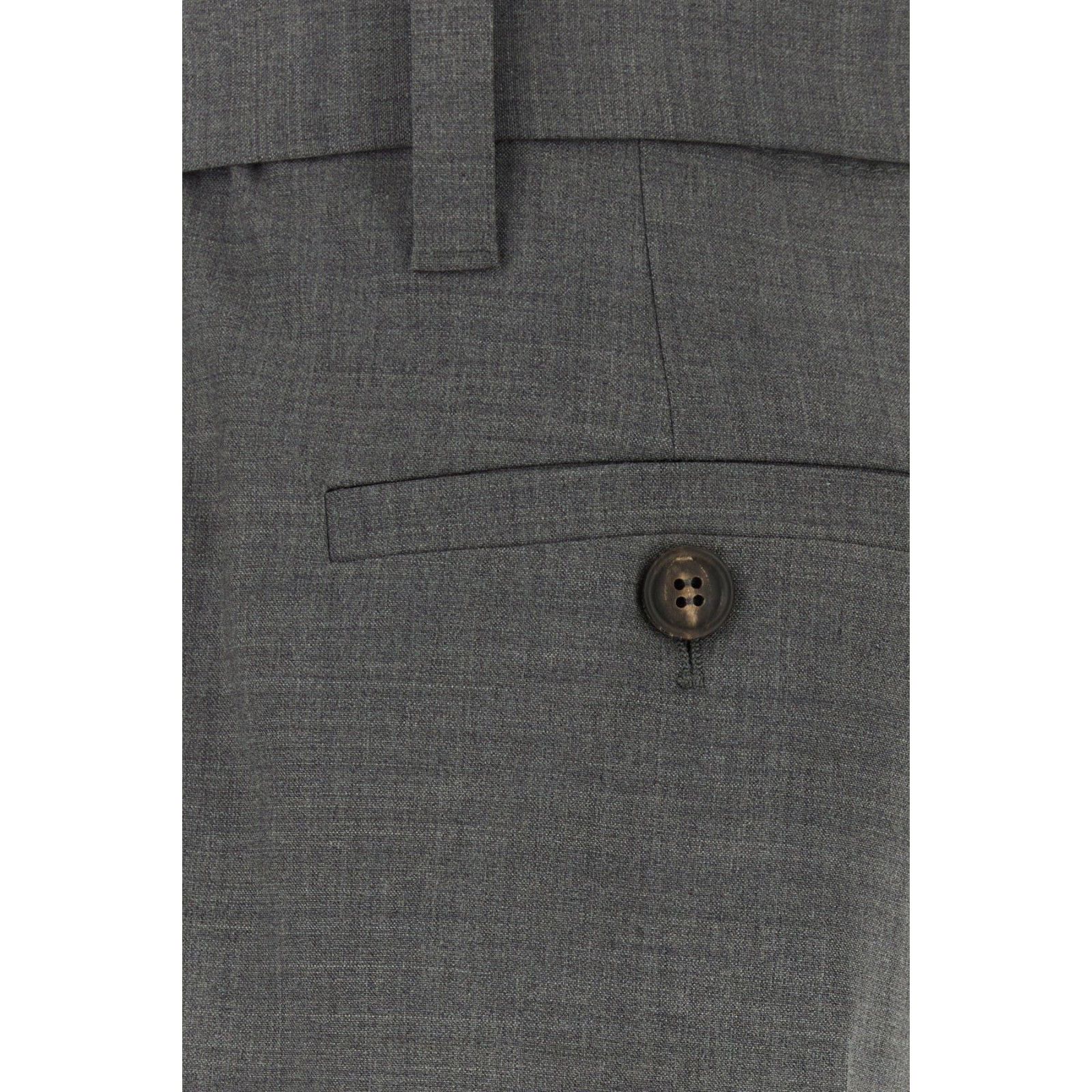 Brunello Cucinelli BRUNELLO CUCINELLI Gray Stretch Wool Pants New & Authentic ( Size 27" / US 4 / IT 40 - 3 Thumbnail