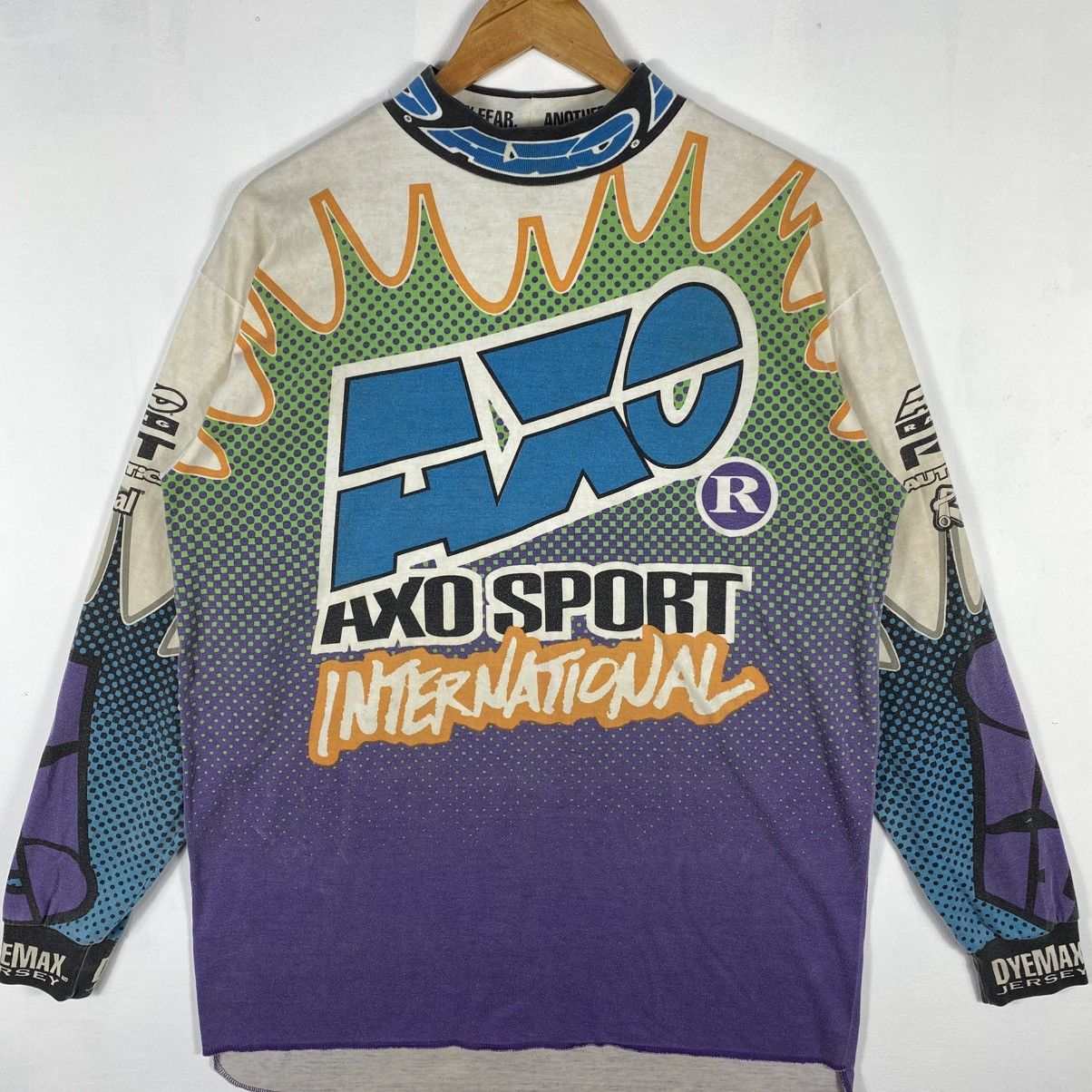 Vintage Vintage 90's AXO SPORT INTERNATIONAL Long Sleeve Jersey Size US L / EU 52-54 / 3 - 3 Thumbnail