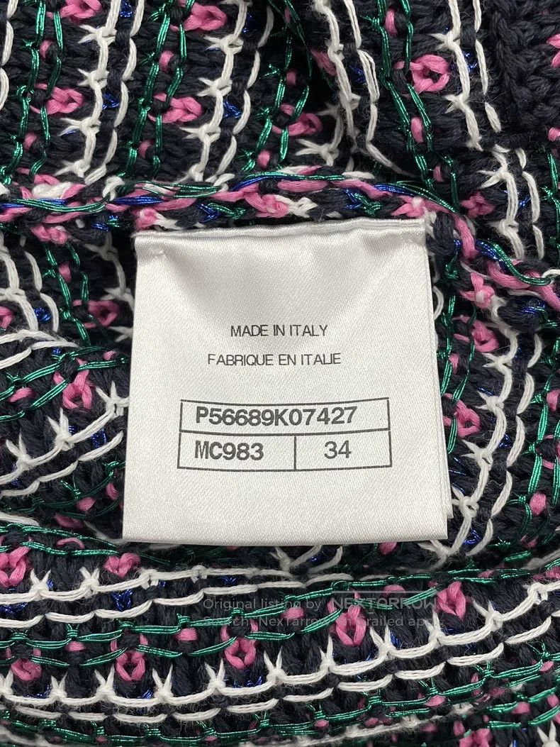 Chanel Chanel Purple knitted striped cardigan coat Size XXS / US 00 / IT 34 - 5 Thumbnail
