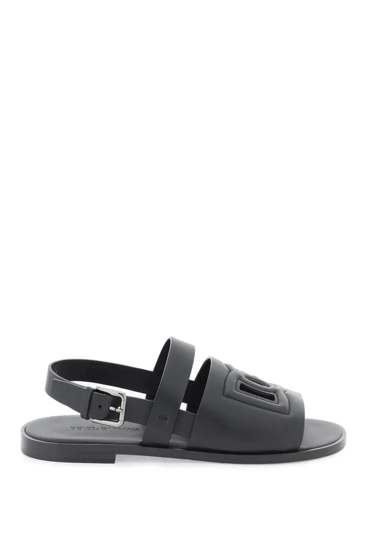 image of Dolce Gabbana O1S22I1N0224 Dg Logo Sandals In Black, Men's (Size 9)