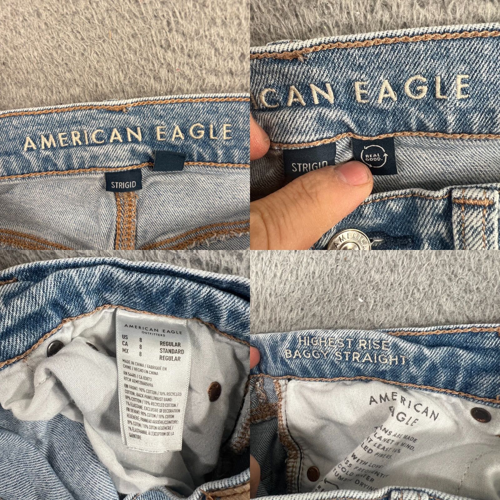American Eagle Outfitters American Eagle Outfitters Jeans Womens 8 Blue High Rise Relaxed Straight 5-Pocket Denim Light Wash Baggy Distressed Bohemian Grunge Size 30" / US 8 / IT 44 - 8 Thumbnail