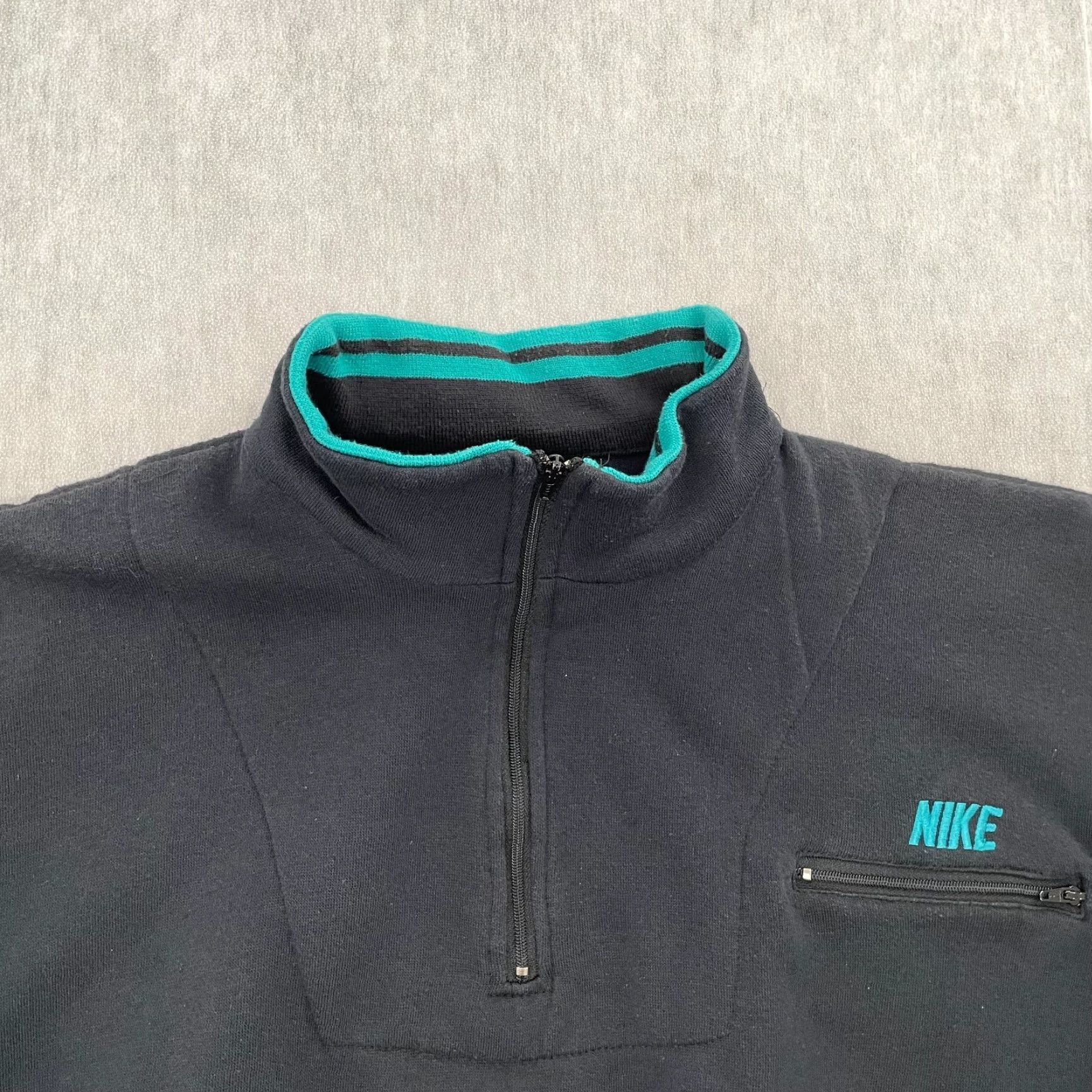 Nike VINTAGE Nike Women's Jacket Large Blue 1/4 Zip Pullover Casual Athletic 90s Size L / US 10 / IT 46 - 3 Thumbnail