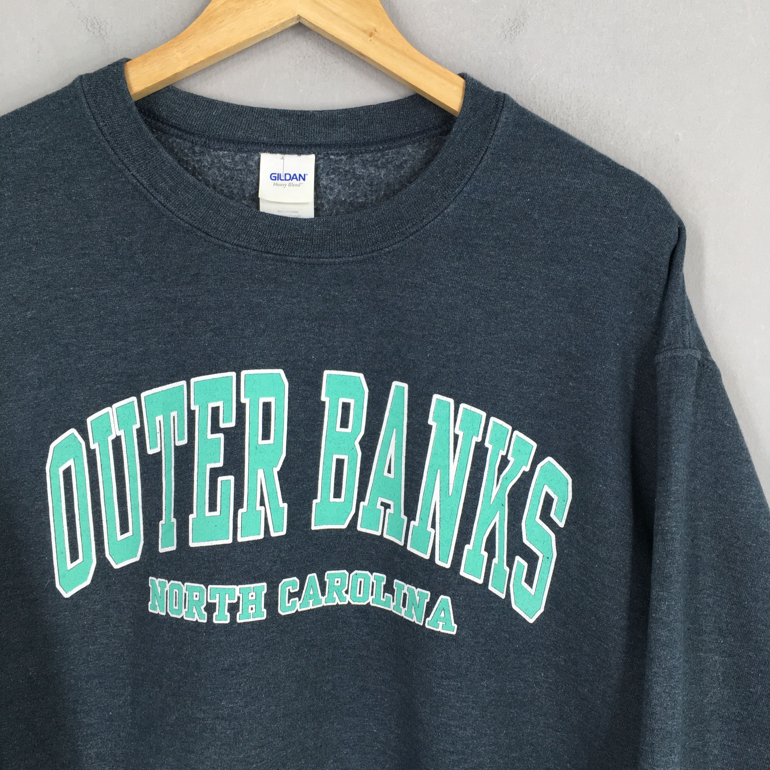 Gildan × Vintage Vintage Outer Banks North Carolina Sweatshirt Medium Size US M / EU 48-50 / 2 - 2 Thumbnail