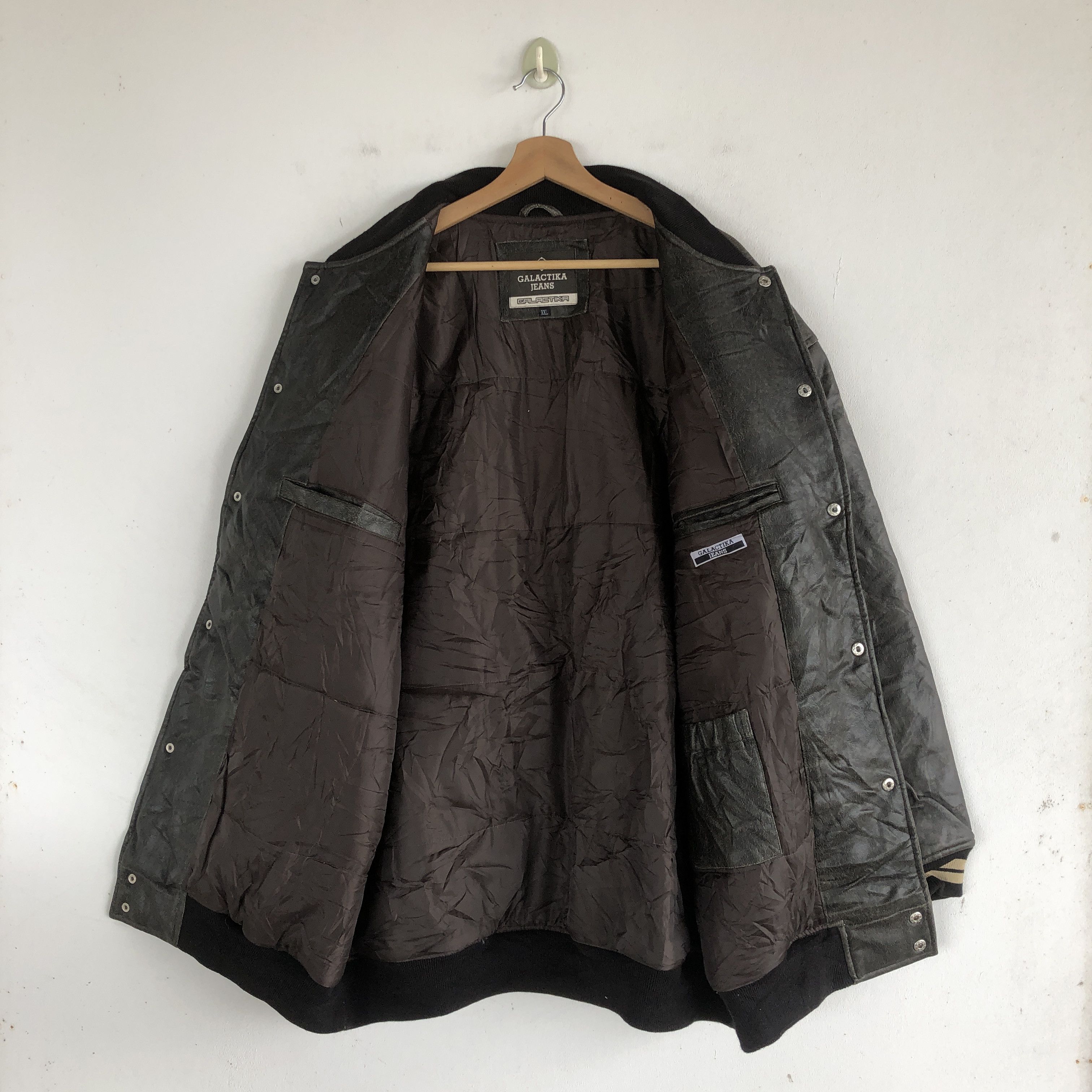 Japanese Brand × Vintage Vintage Galactika Leather Baseball Jackets Letterman Jacket Size US XL / EU 56 / 4 - 6 Thumbnail