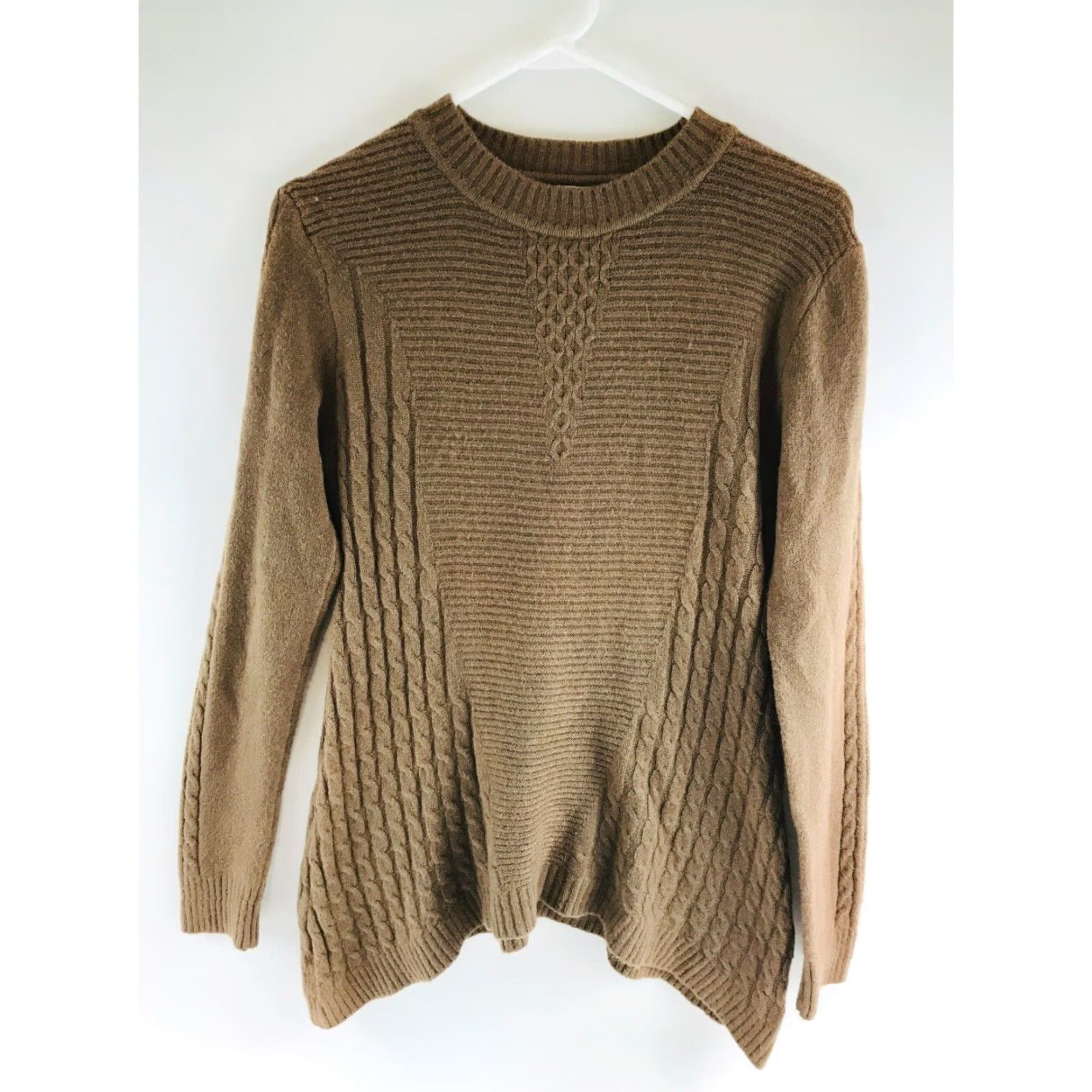 Vintage Jon & Anna Sweater Women's Size L Brown Pullover Ribbed Cable-Knit Round Neck Size L / US 10 / IT 46 - 2 Thumbnail
