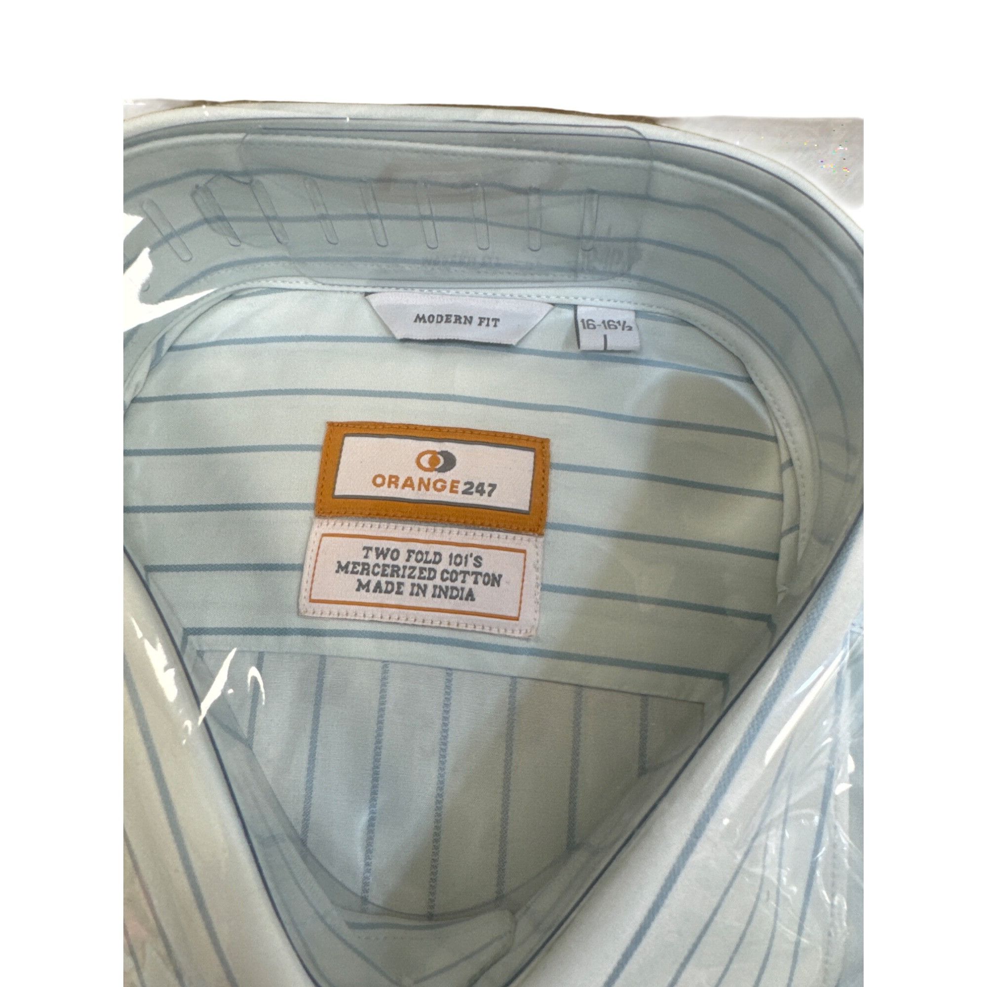 Designer Orange247 Mens Long Sleeve Button Down Pinstriped Shirts Set Size US L / EU 52-54 / 3 - 7 Thumbnail